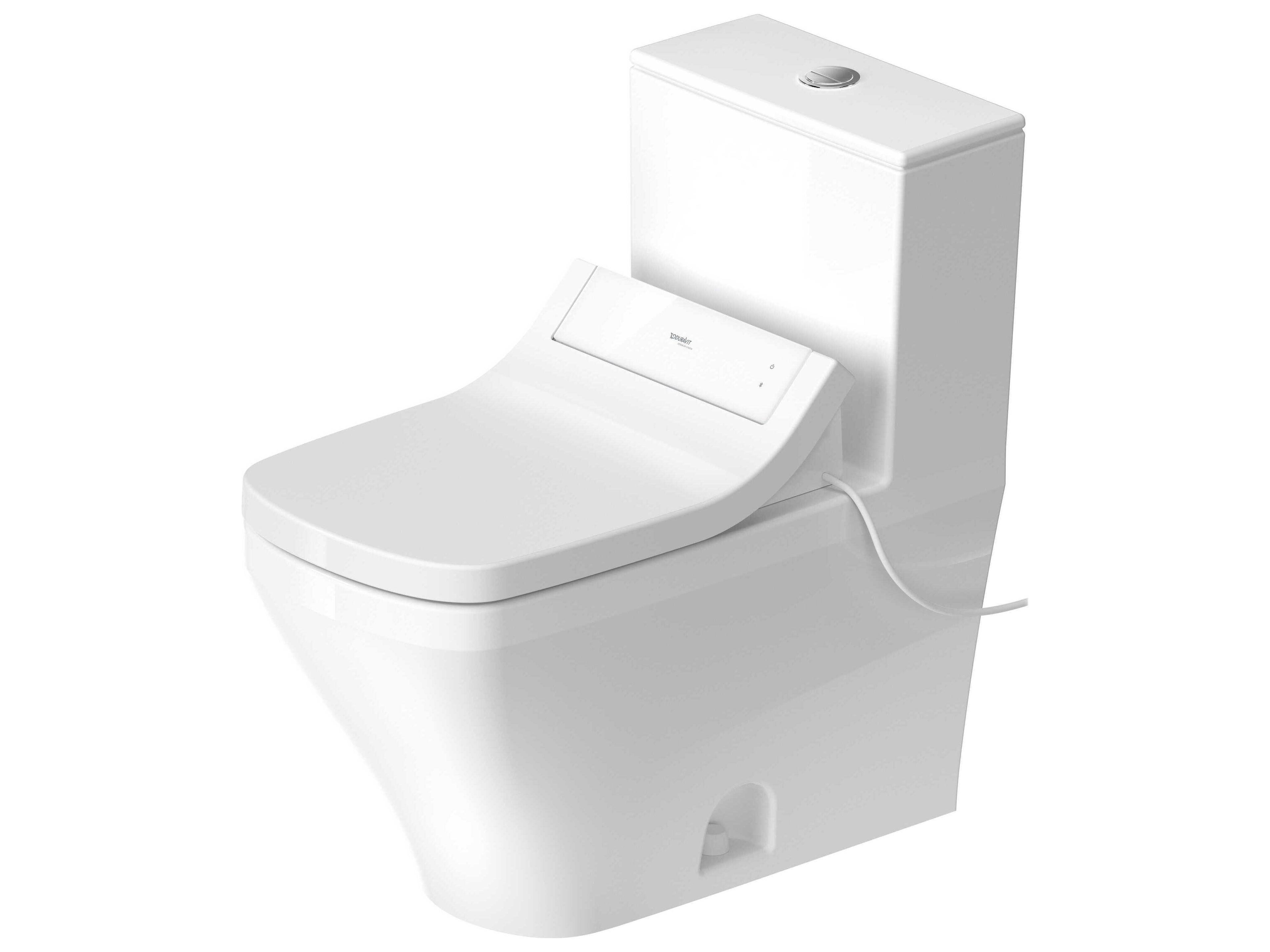 Duravit Durastyle 15'' Ceramic White High Gloss Single Flush One-Piece Toilet - 1.28 GPF - Right Side Lever
