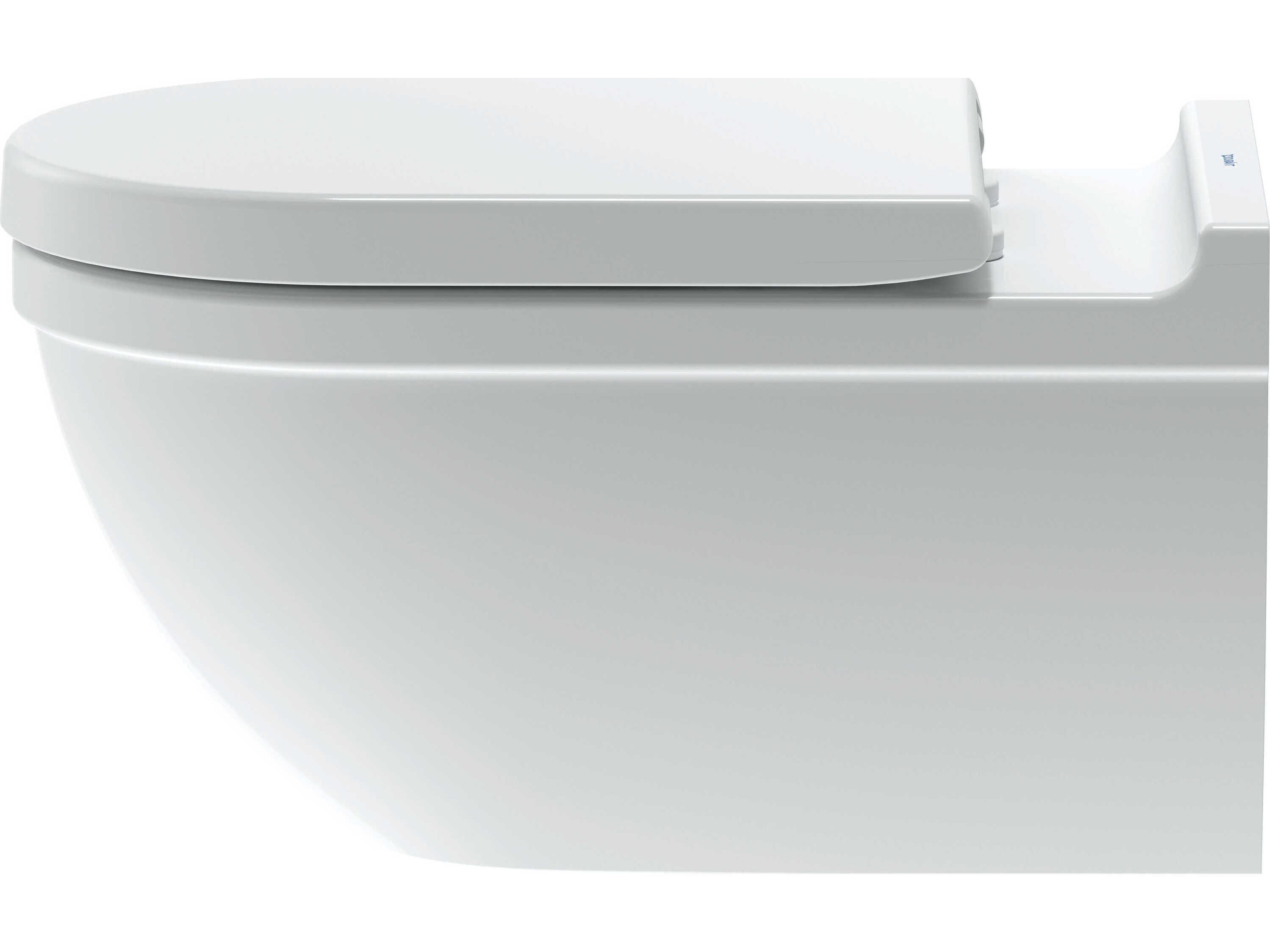 Duravit Starck 3 14'' Ceramic White High Gloss Wall-Mounted Toilet - 1.59 GPF -HygieneGlaze