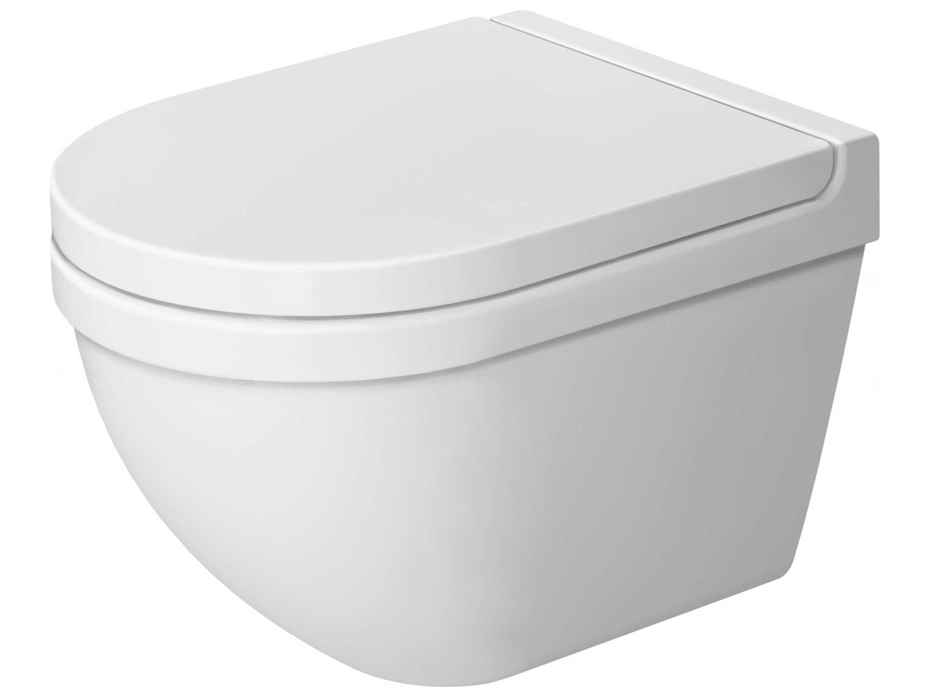 Duravit Starck 3 15'' Ceramic White High Gloss Wall-Mounted Toilet - 1.59 GPF - HygieneGlaze