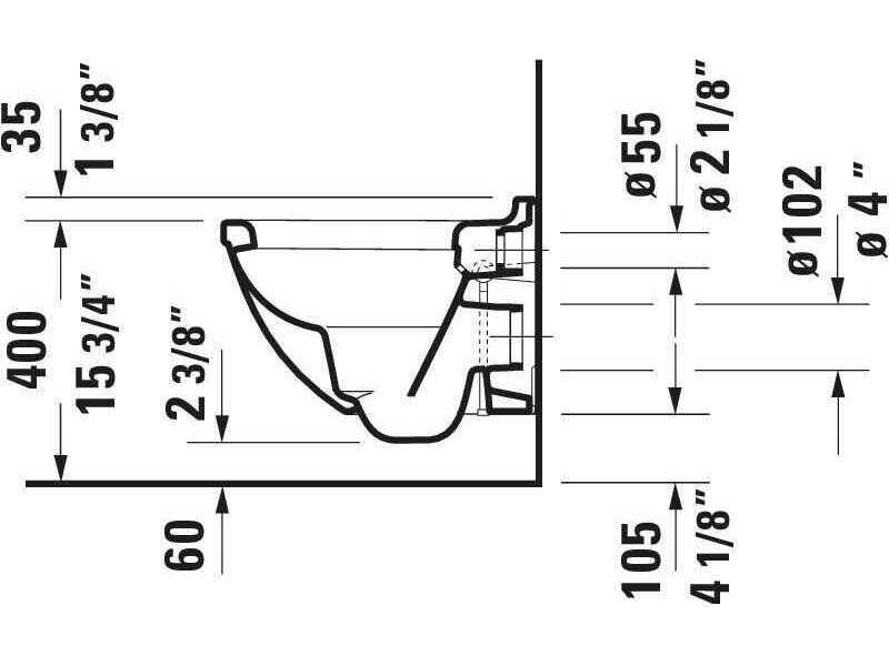 Duravit Starck 3 15'' Ceramic White High Gloss Wall-Mounted Toilet - 1.59 GPF - HygieneGlaze