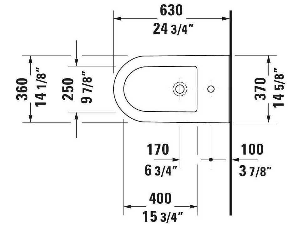 Duravit Darling 15'' White High Gloss Wall-Mounted Bidet with 1 Faucet Hole