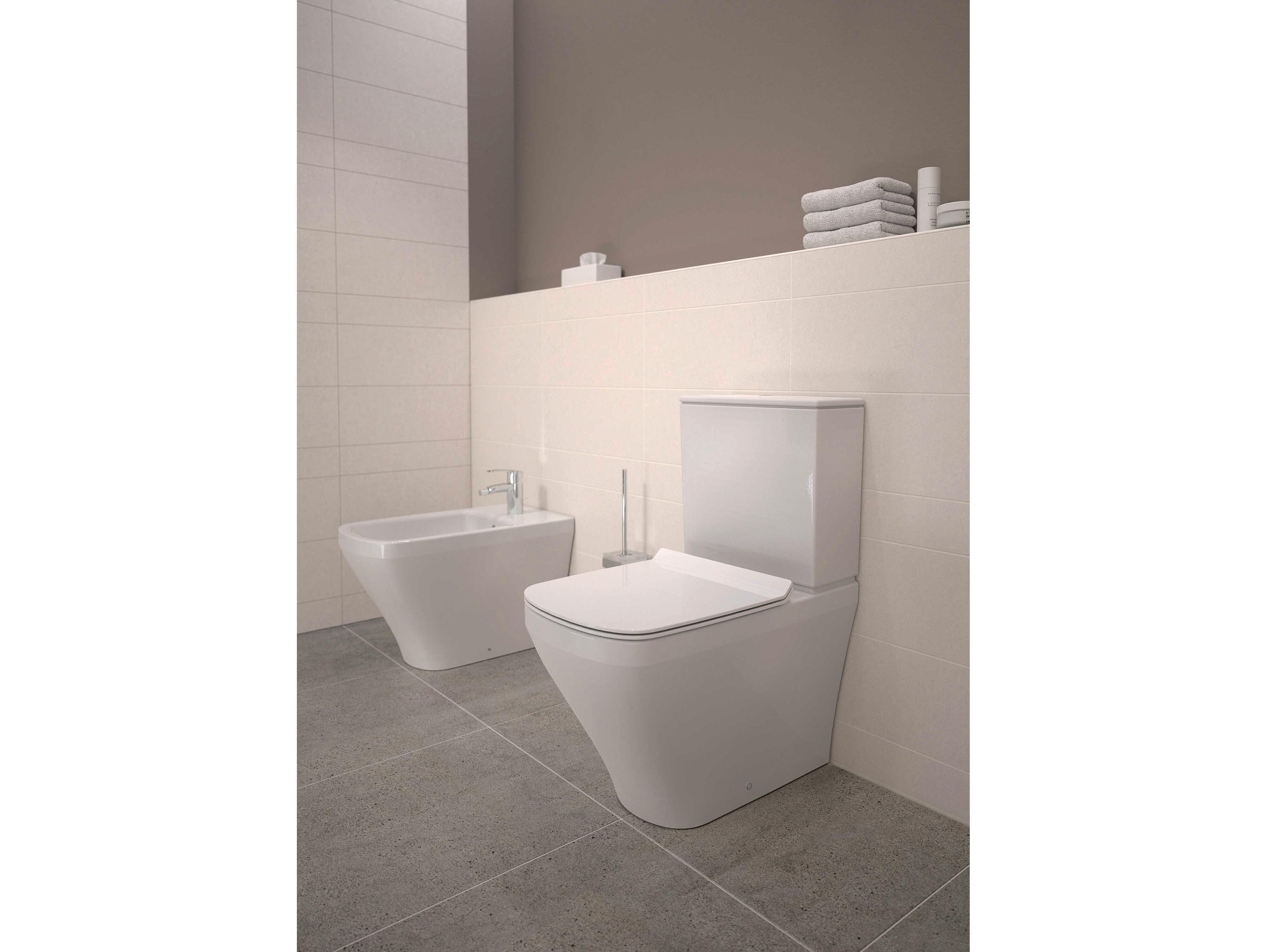 Duravit Durastyle 15'' White High Gloss Floor- Mounted Bidet with 1 Faucet hole