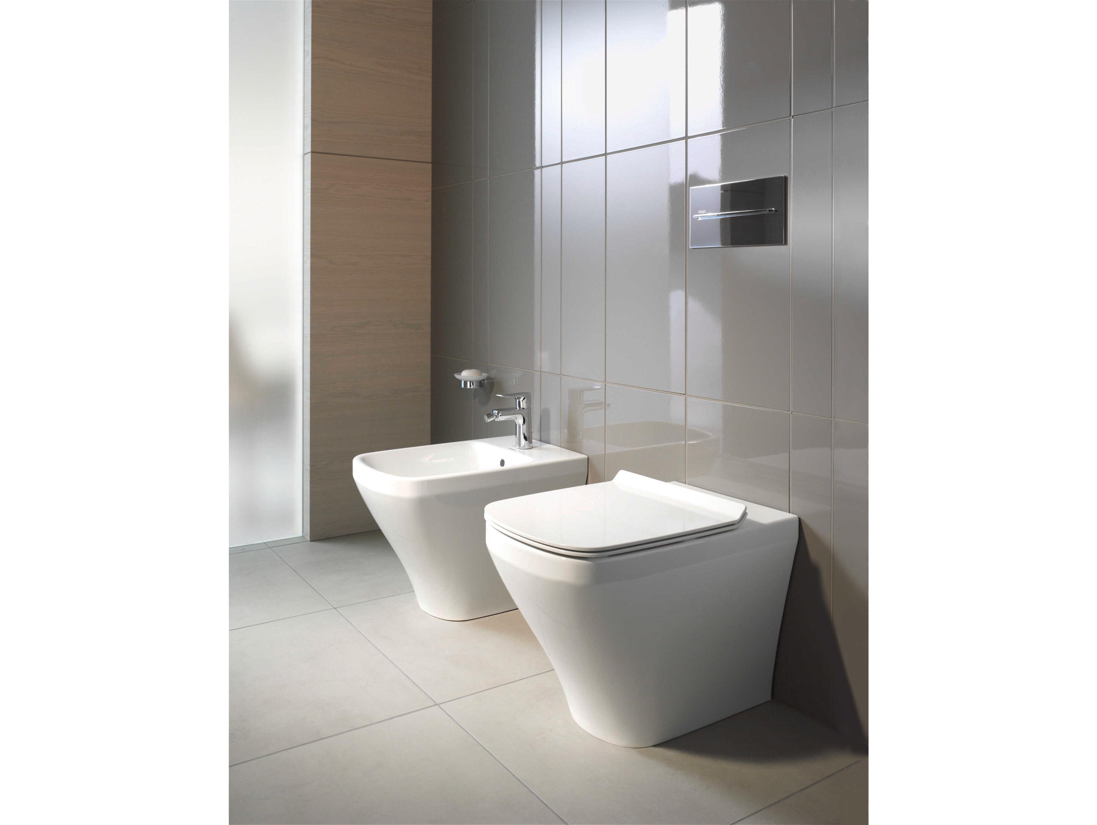 Duravit Durastyle 15'' White High Gloss Floor- Mounted Bidet with 1 Faucet hole