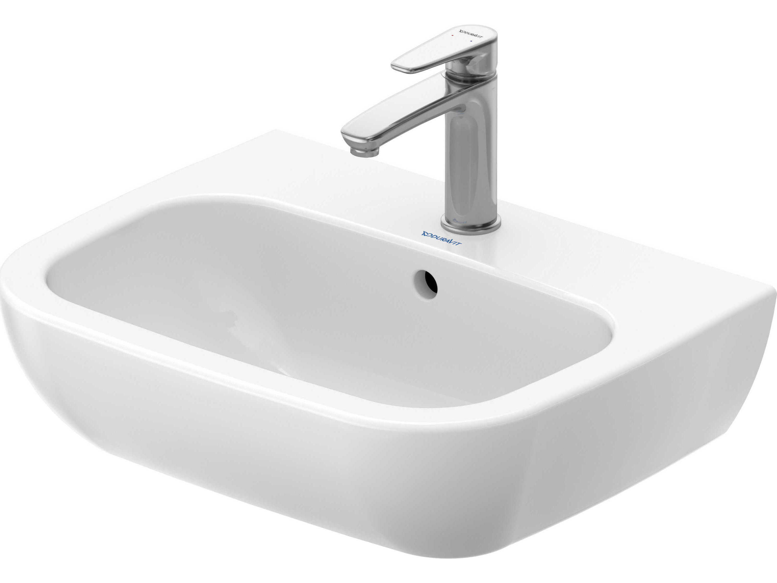 Duravit D-code 22'' White High Gloss Sink with 1 Faucet holes