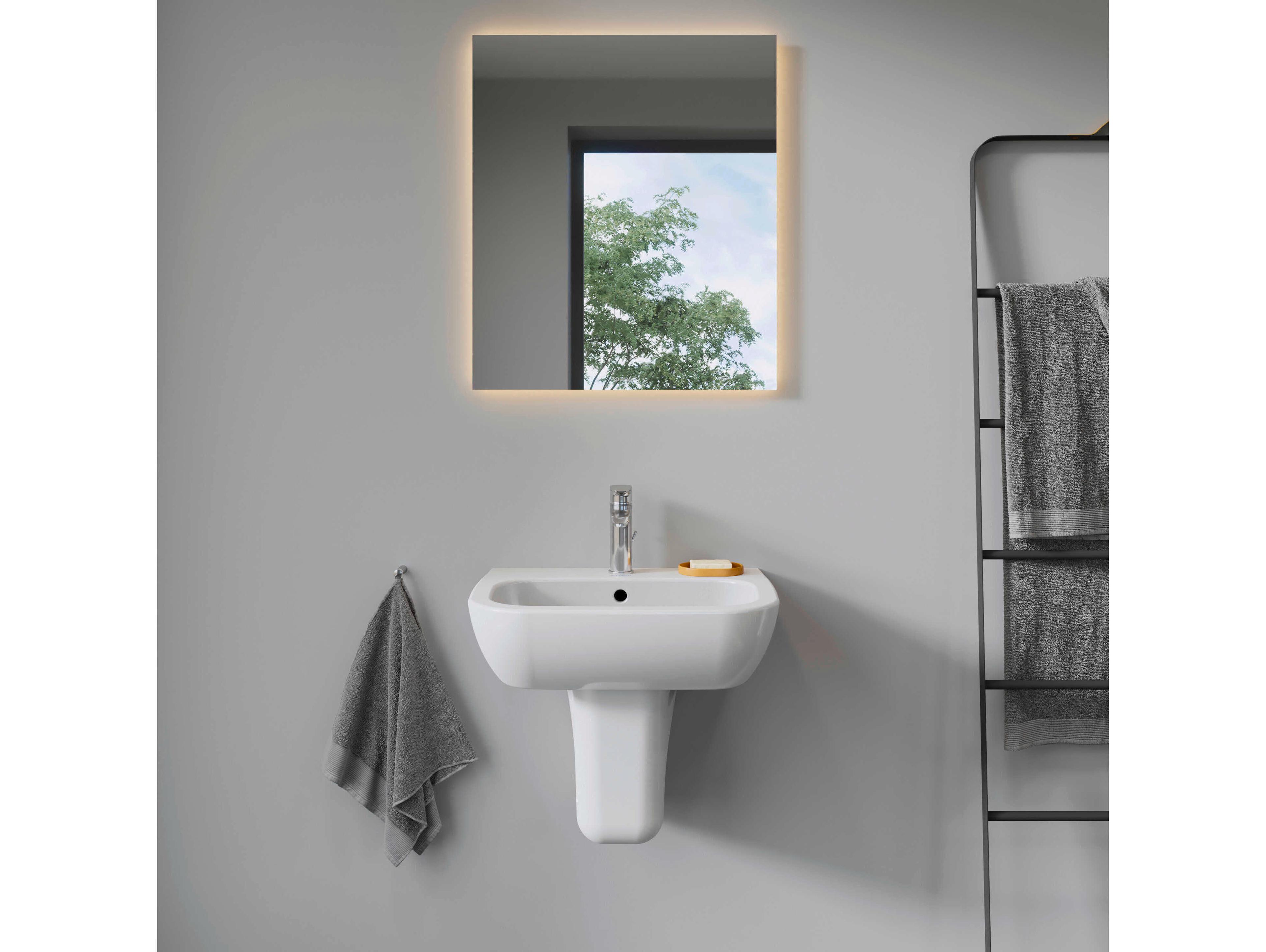 Duravit D-code 22'' White High Gloss Sink with 1 Faucet holes