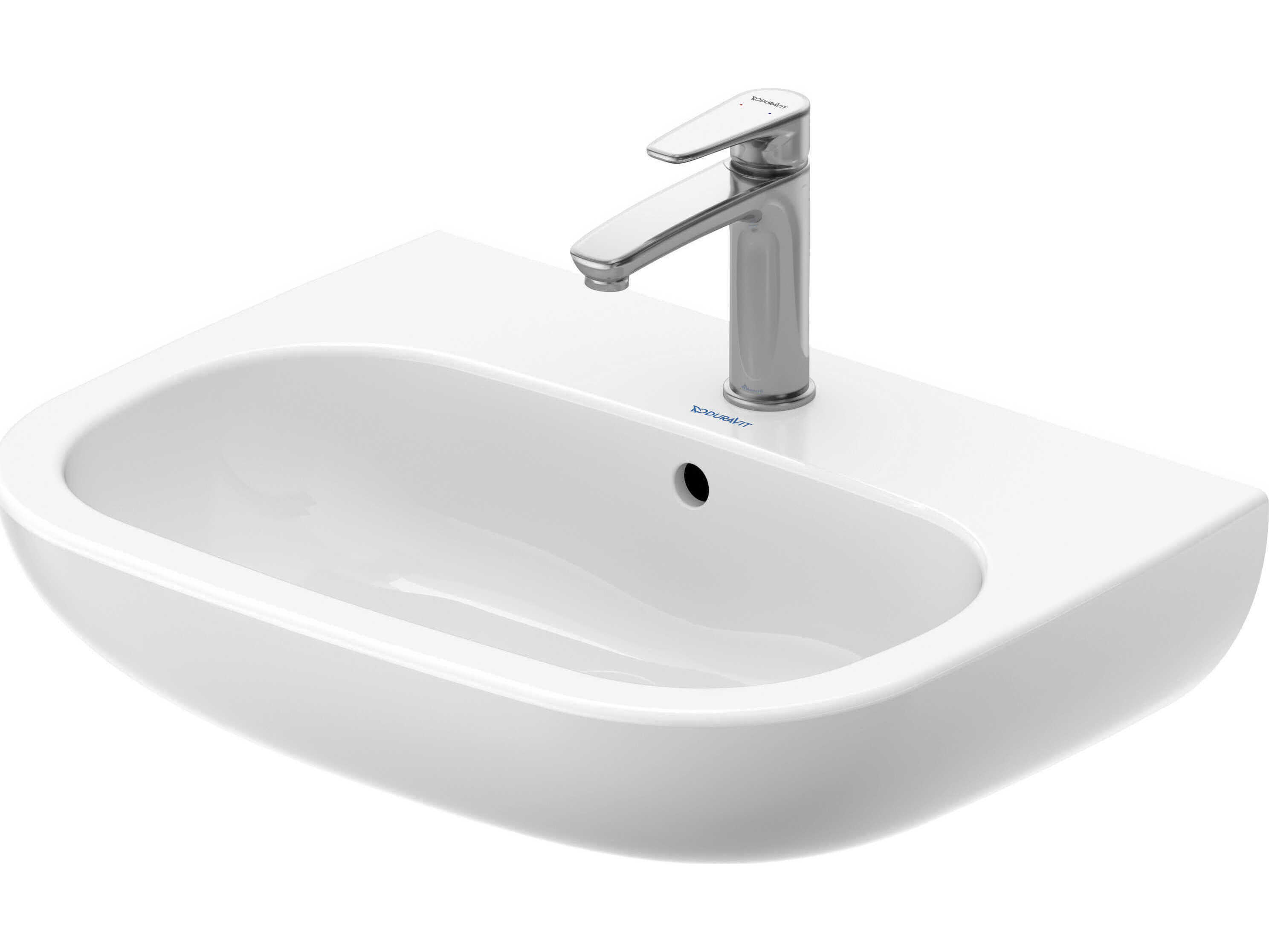 Duravit D-code 23'' White High Gloss Sink with 1 Faucet holes