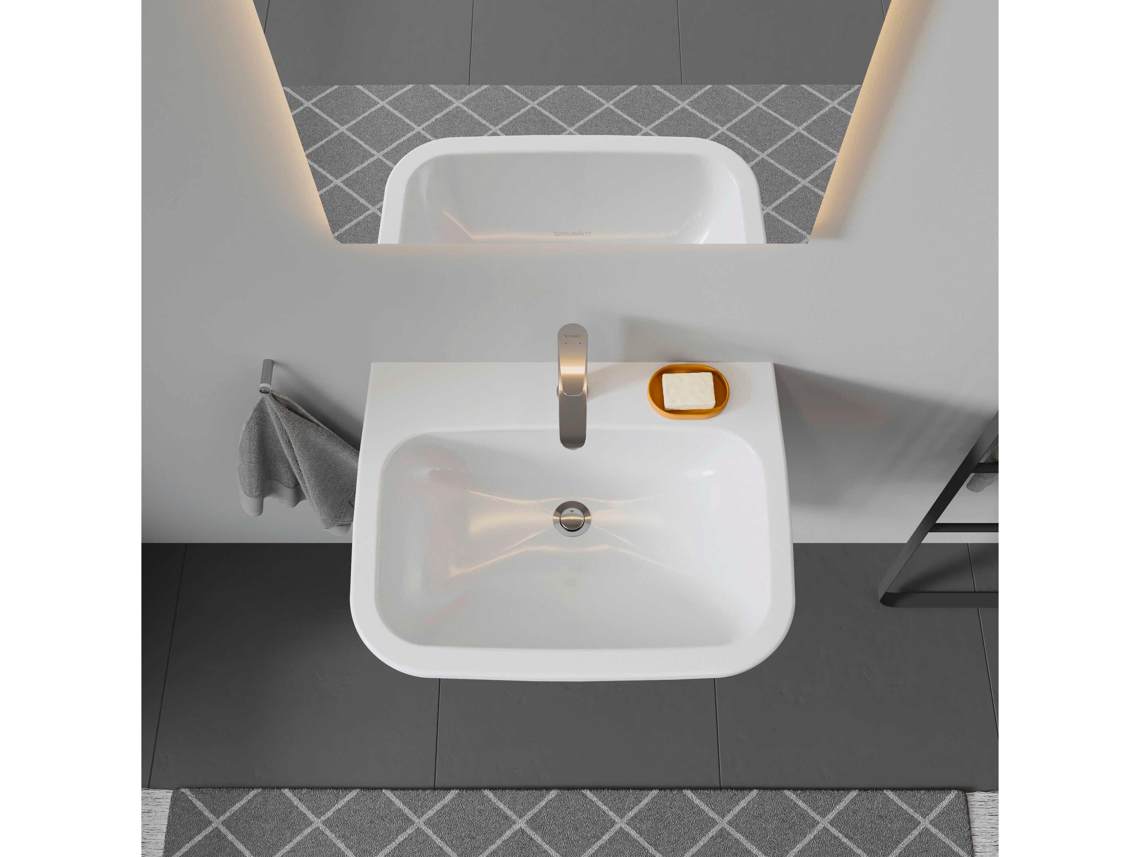 Duravit D-code 26'' White High Gloss Sink with 1 Faucet holes