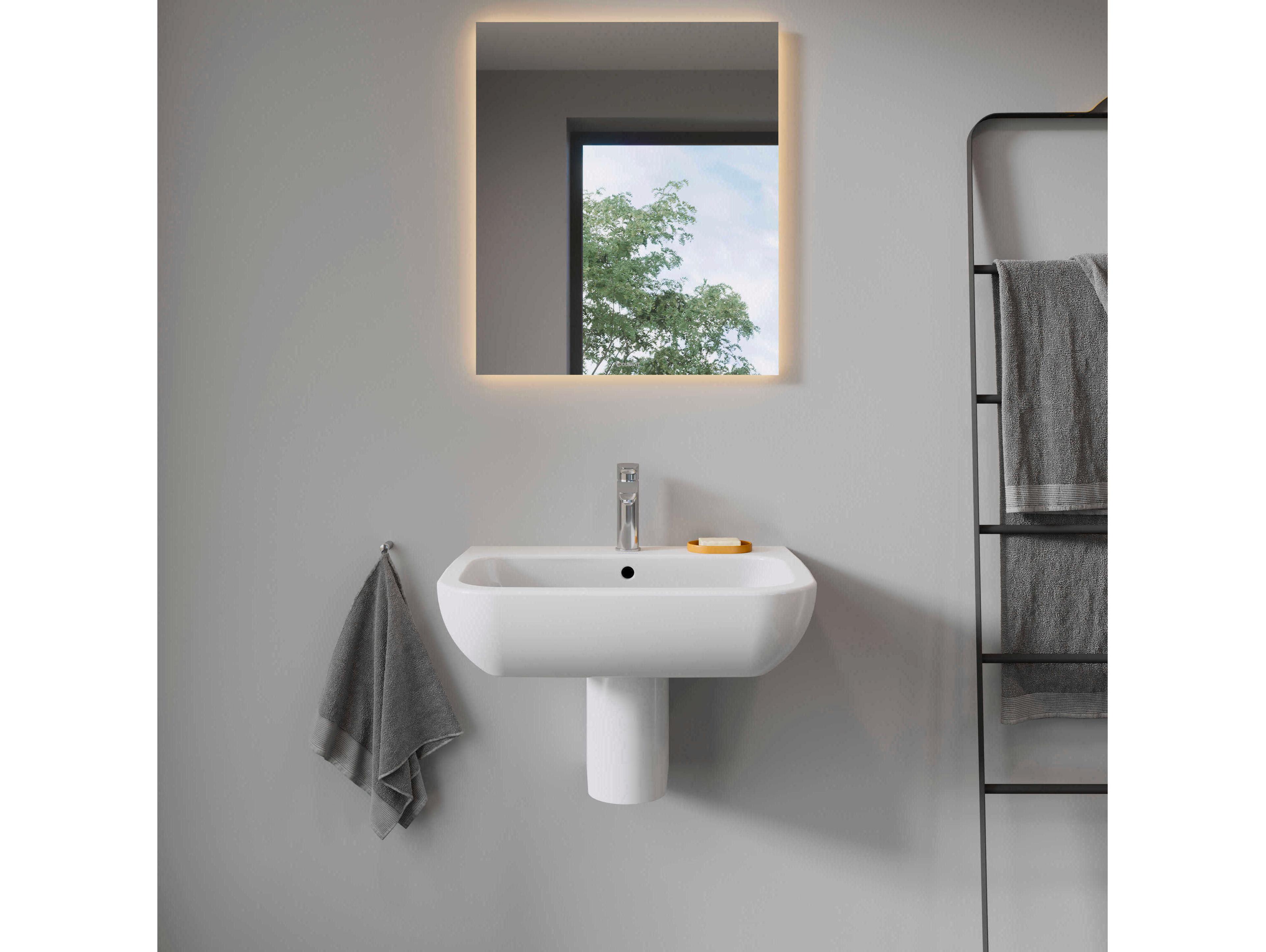 Duravit D-code 26'' White High Gloss Sink with 1 Faucet holes