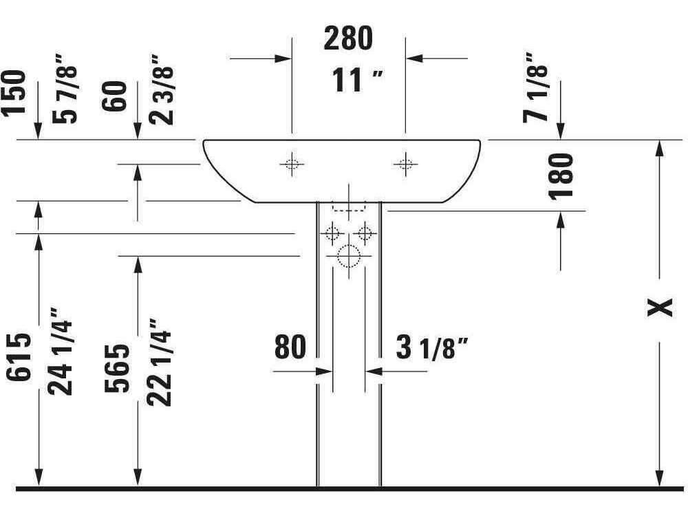 Duravit D-code 26'' White High Gloss Sink with 3 Faucet holes