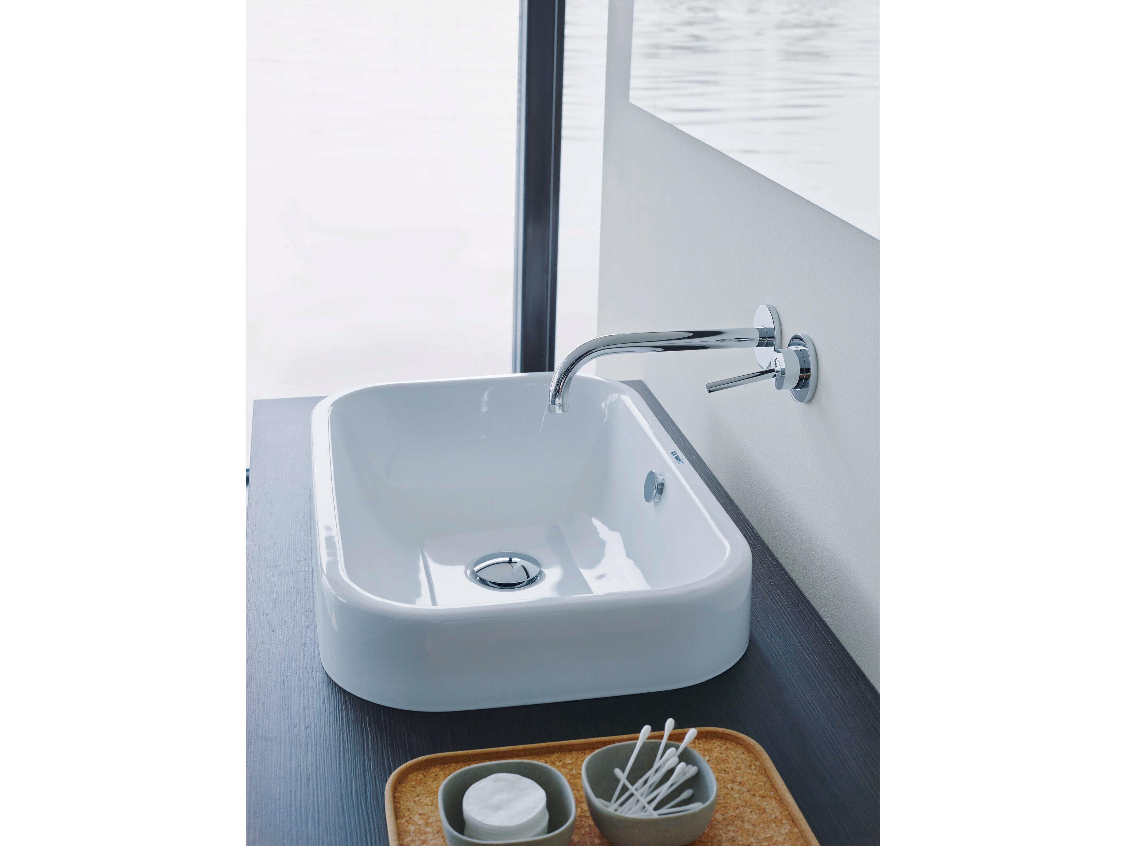 Duravit Happy D.2  24'' Ceramic White High Gloss Washbowl Sink with No Faucet Hole