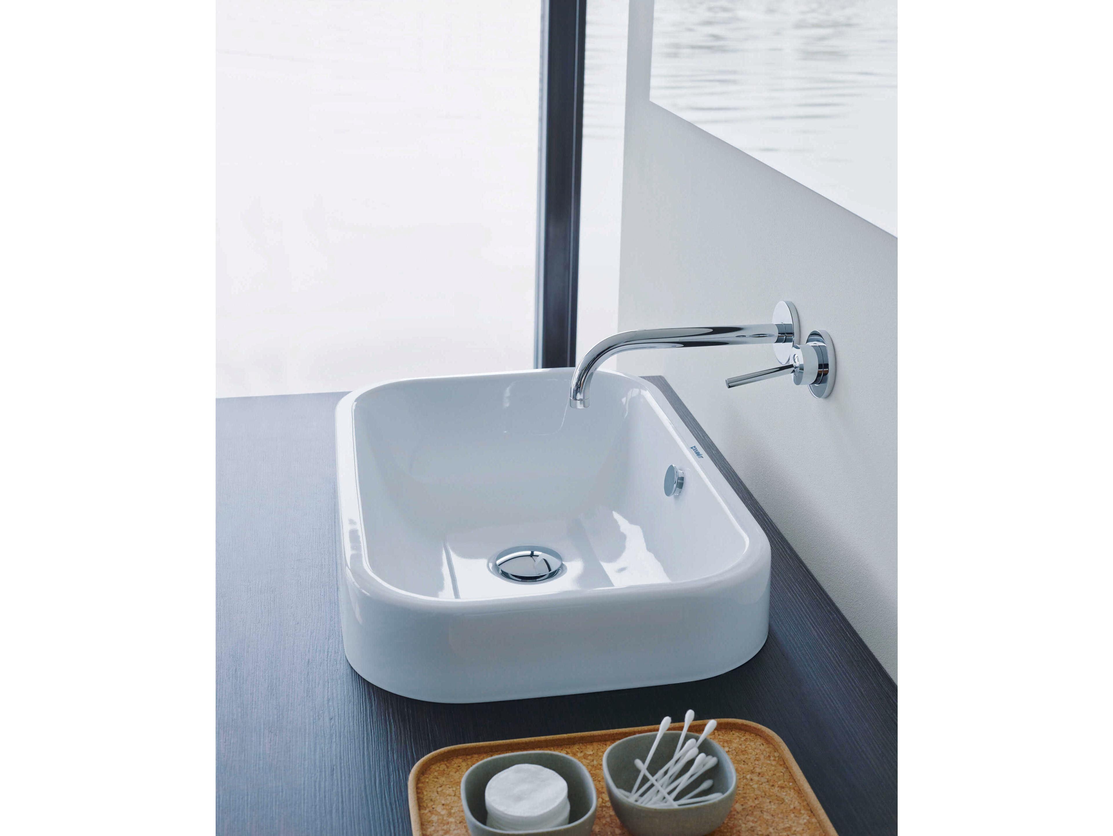 Duravit Happy D.2  24'' Ceramic White High Gloss Washbowl Sink with No Faucet Hole