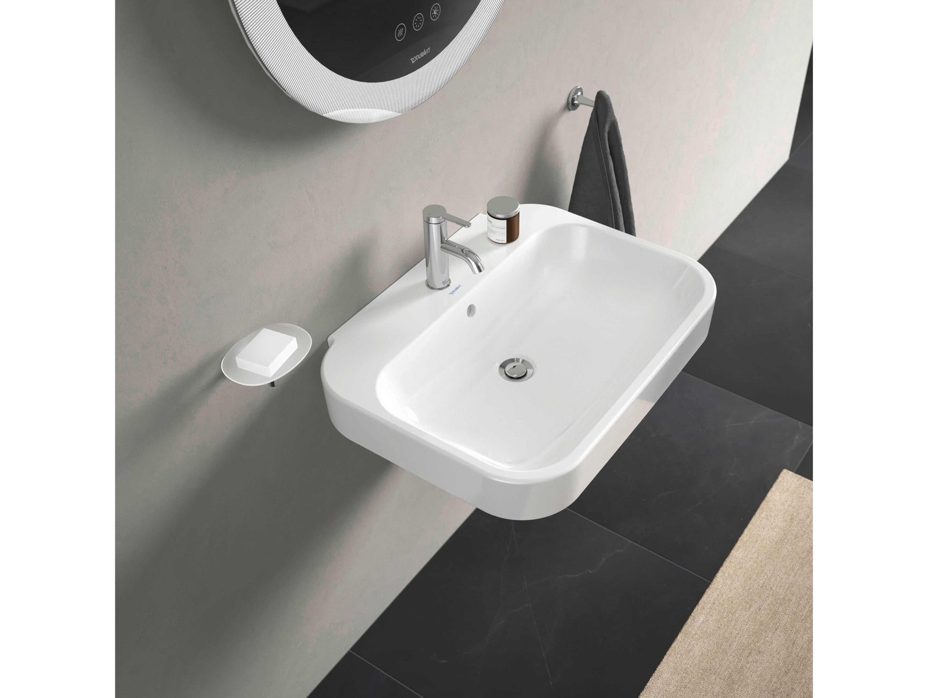 Duravit Happy D.2  26'' Ceramic White High Gloss Sink with 1 Faucet Hole