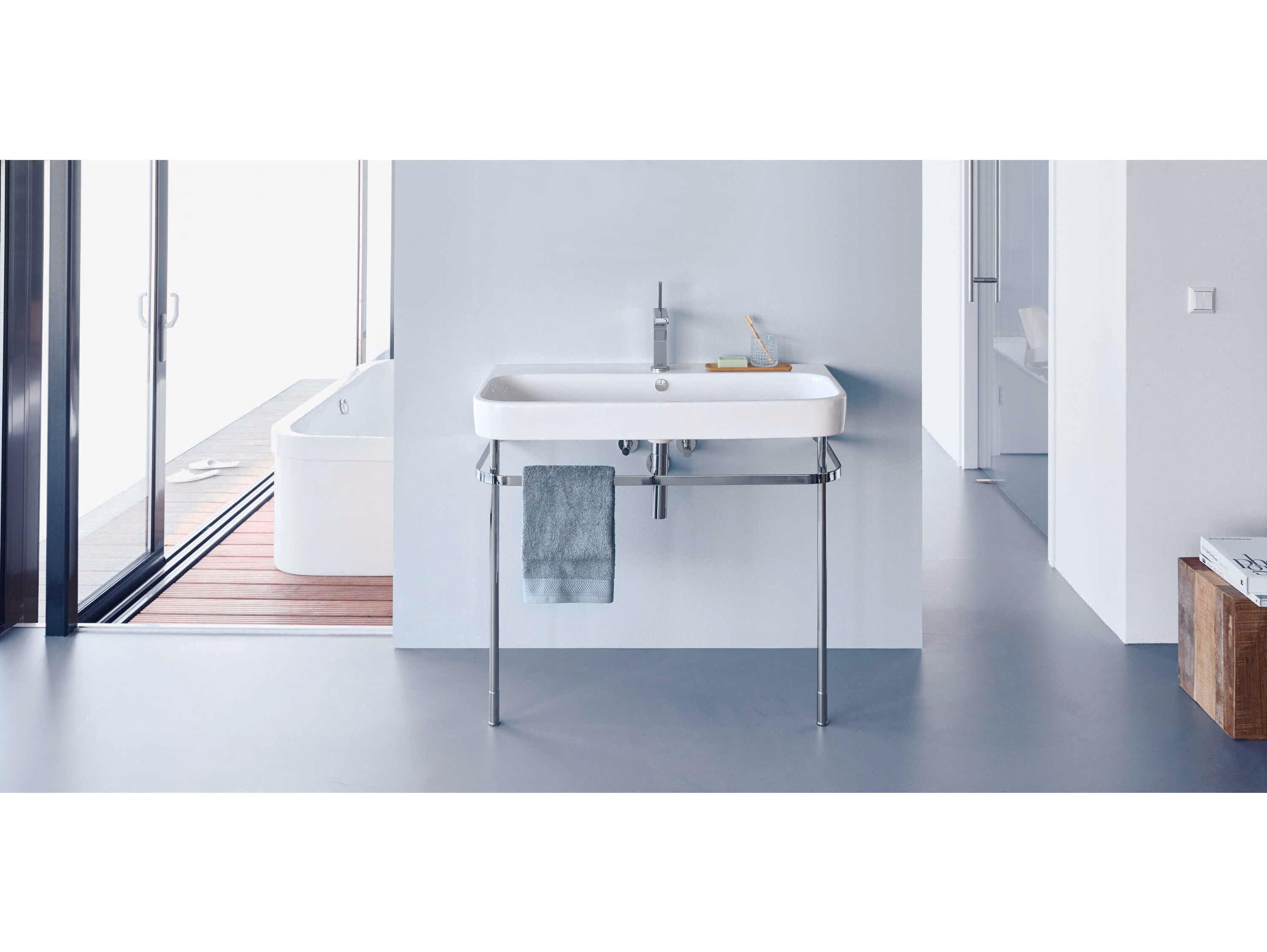 Duravit Happy D.2 39'' Ceramic White High Gloss Sink with 1 Faucet Hole