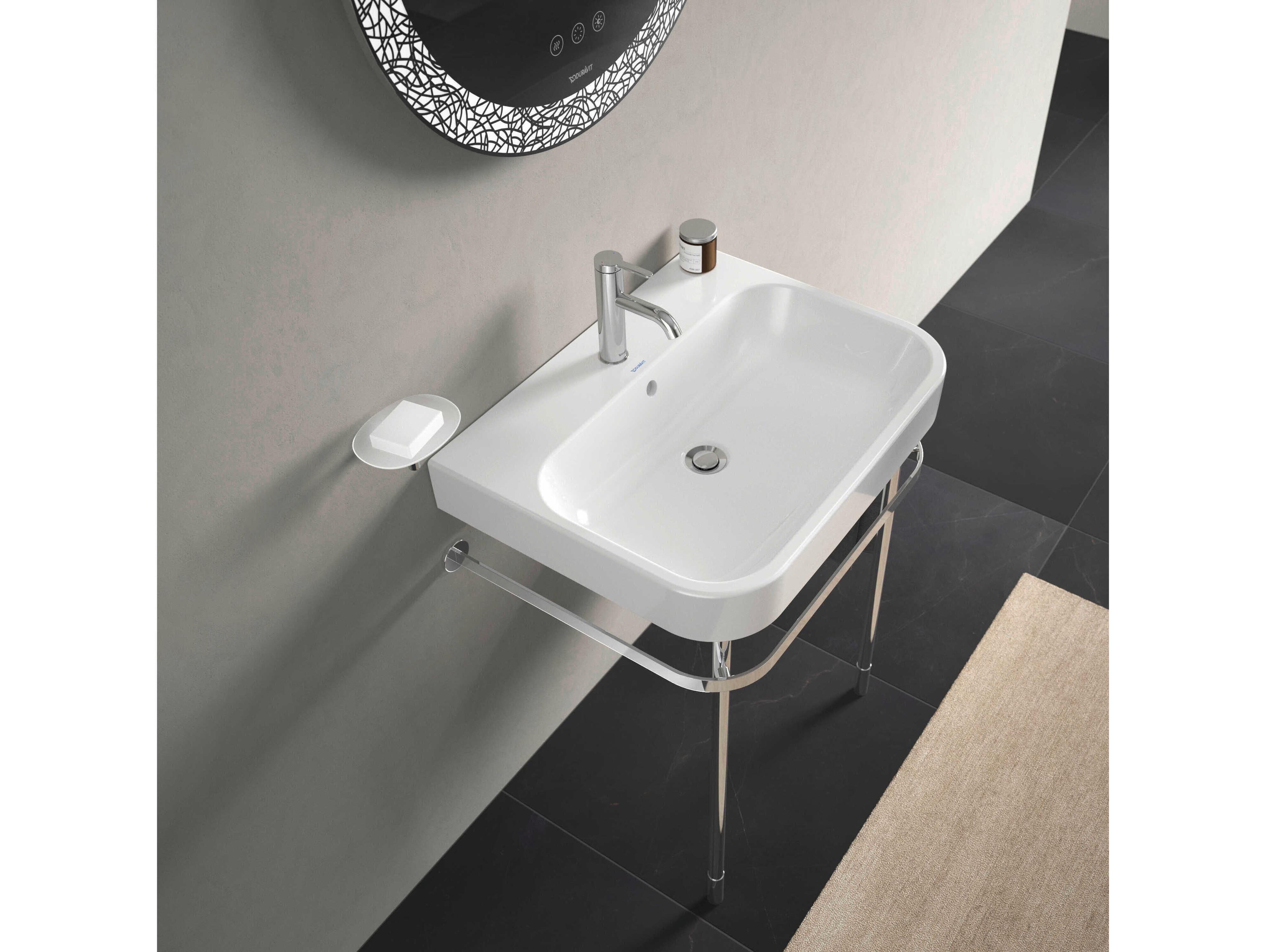 Duravit Happy D.2 26'' Ceramic White High Gloss Sink with 1 Faucet Hole