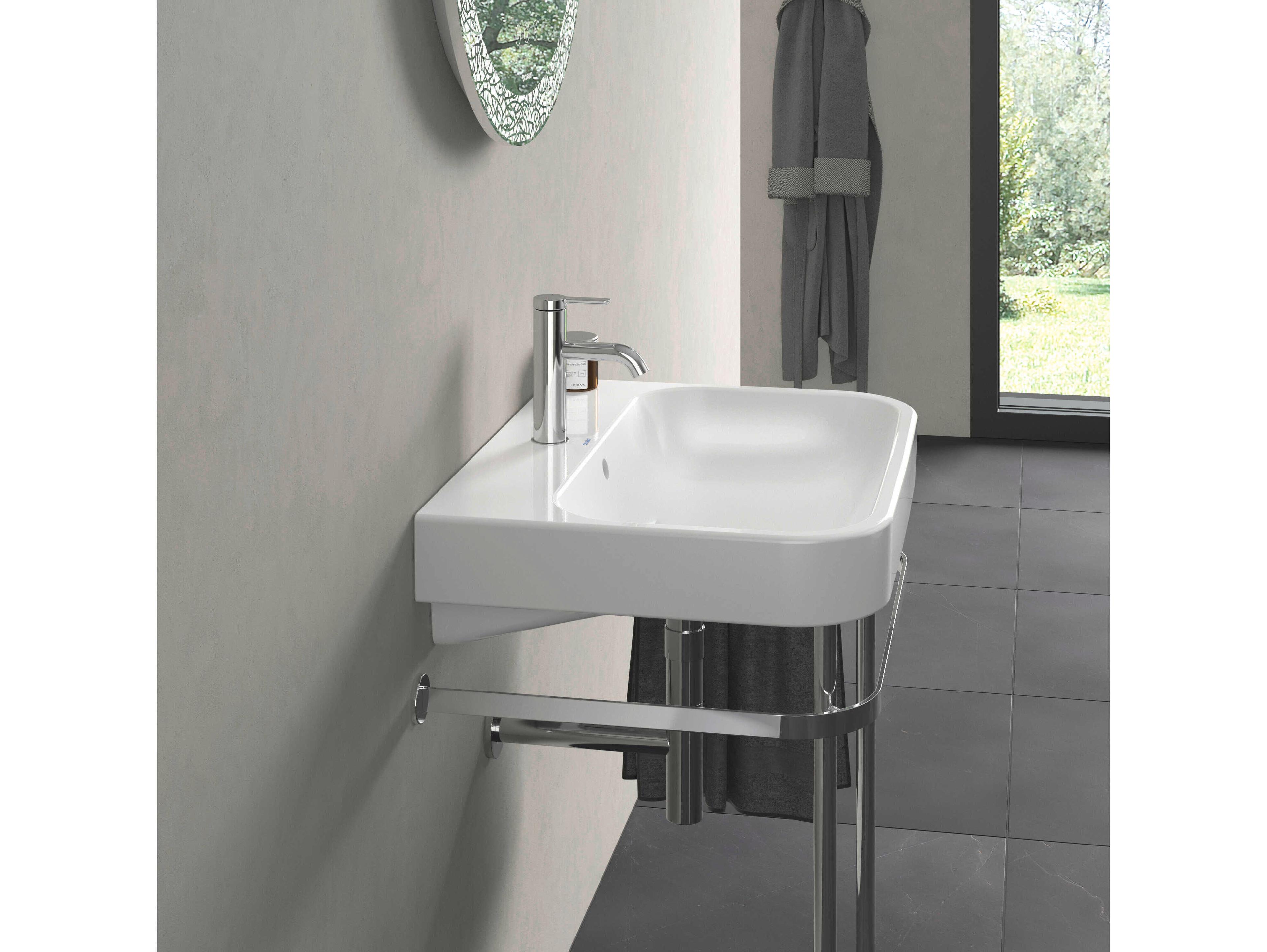 Duravit Happy D.2 26'' Ceramic White High Gloss Sink with 1 Faucet Hole