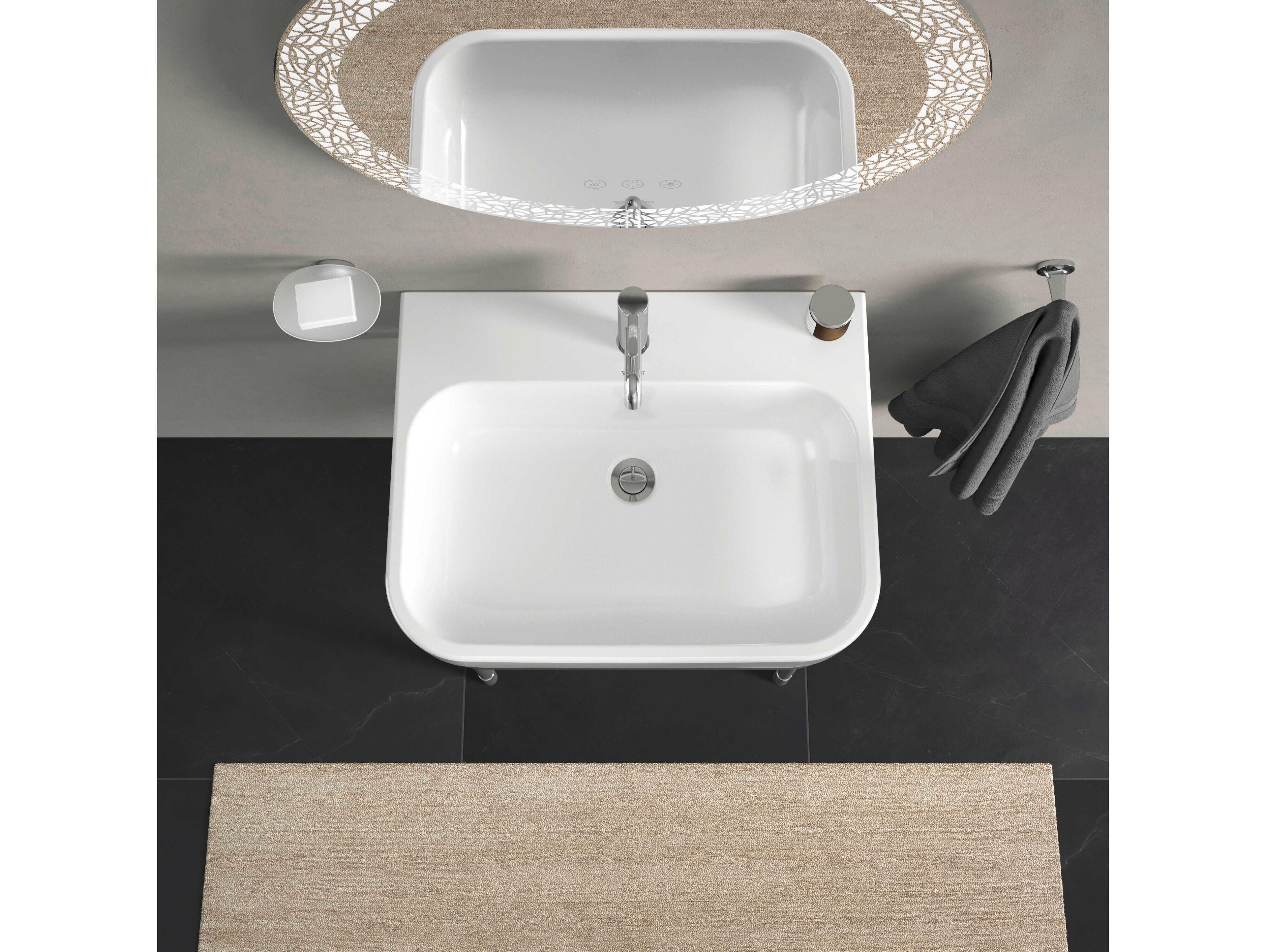Duravit Happy D.2 26'' Ceramic White High Gloss Sink with 1 Faucet Hole
