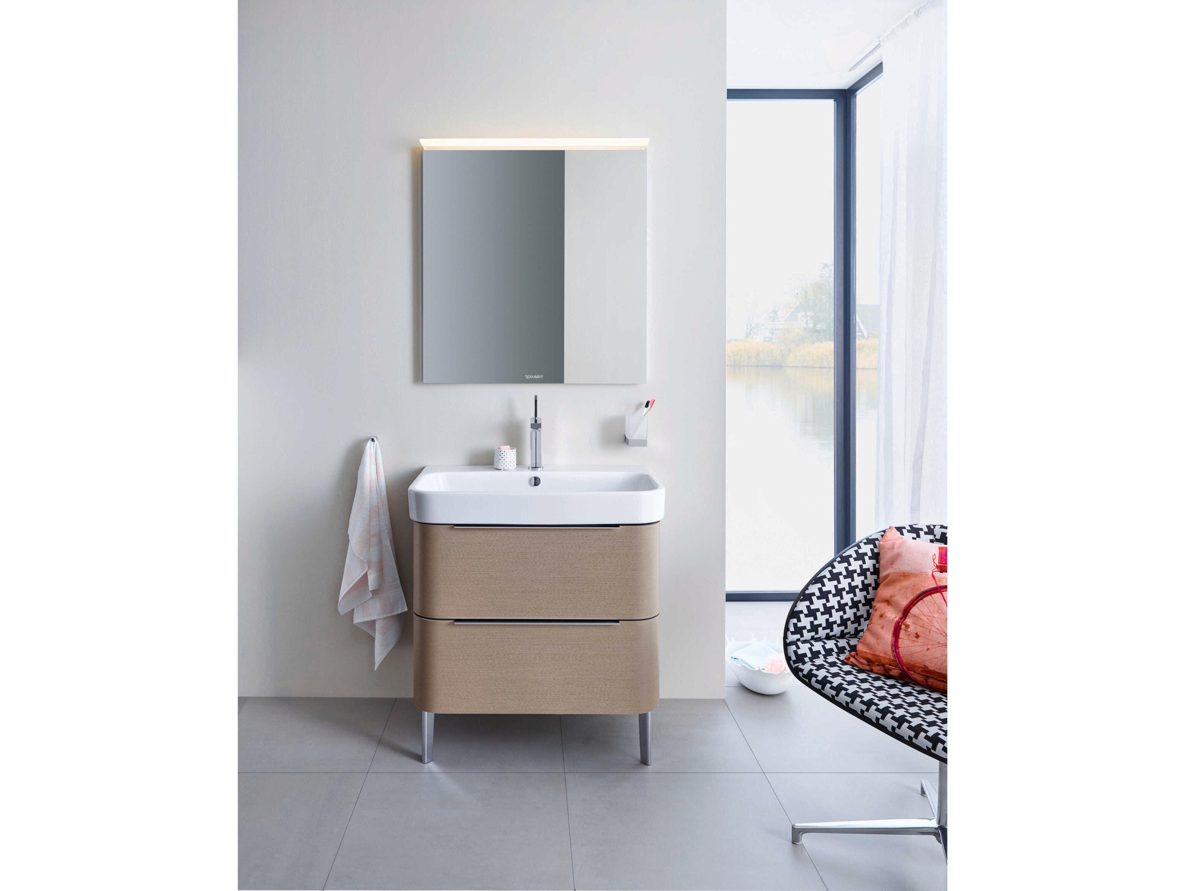 Duravit Happy D.2 32'' Ceramic White High Gloss Sink with 1 Faucet Hole