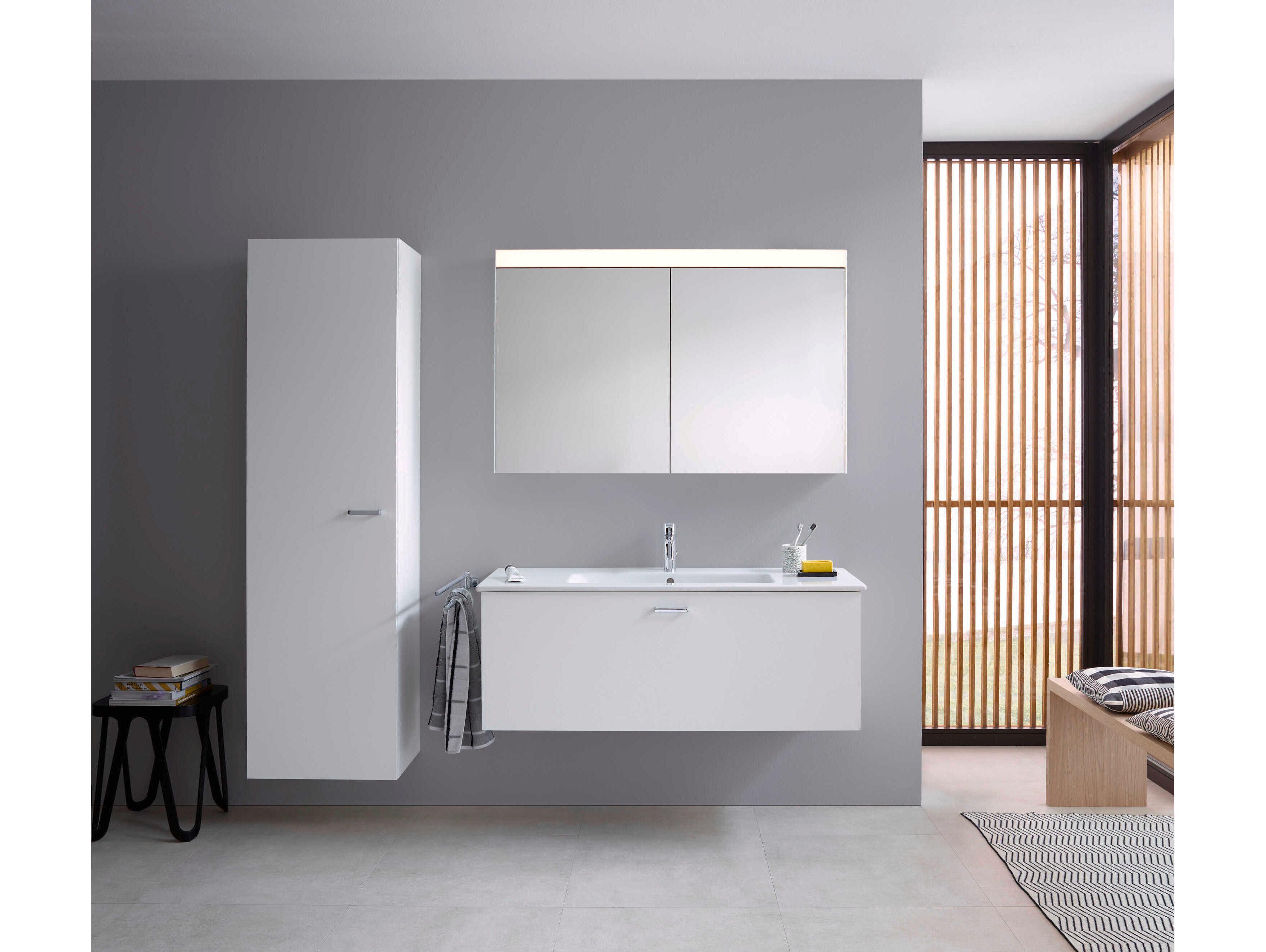 Duravit Me By Starck 48'' Ceramic White High Gloss Sink with 1 Faucet Hole