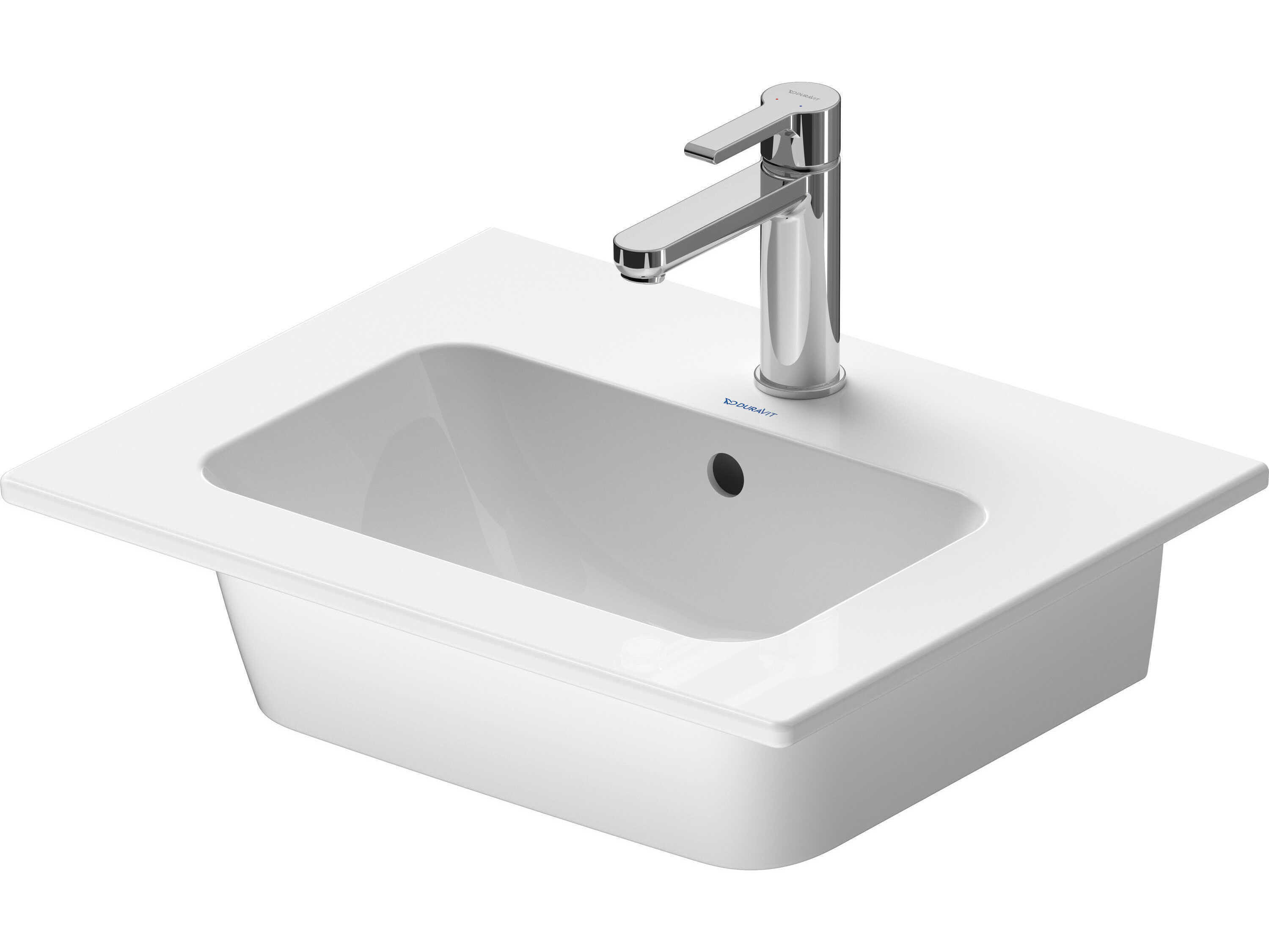 Duravit Me By Starck 21'' Ceramic White High Gloss Sink with 1 Faucet Hole