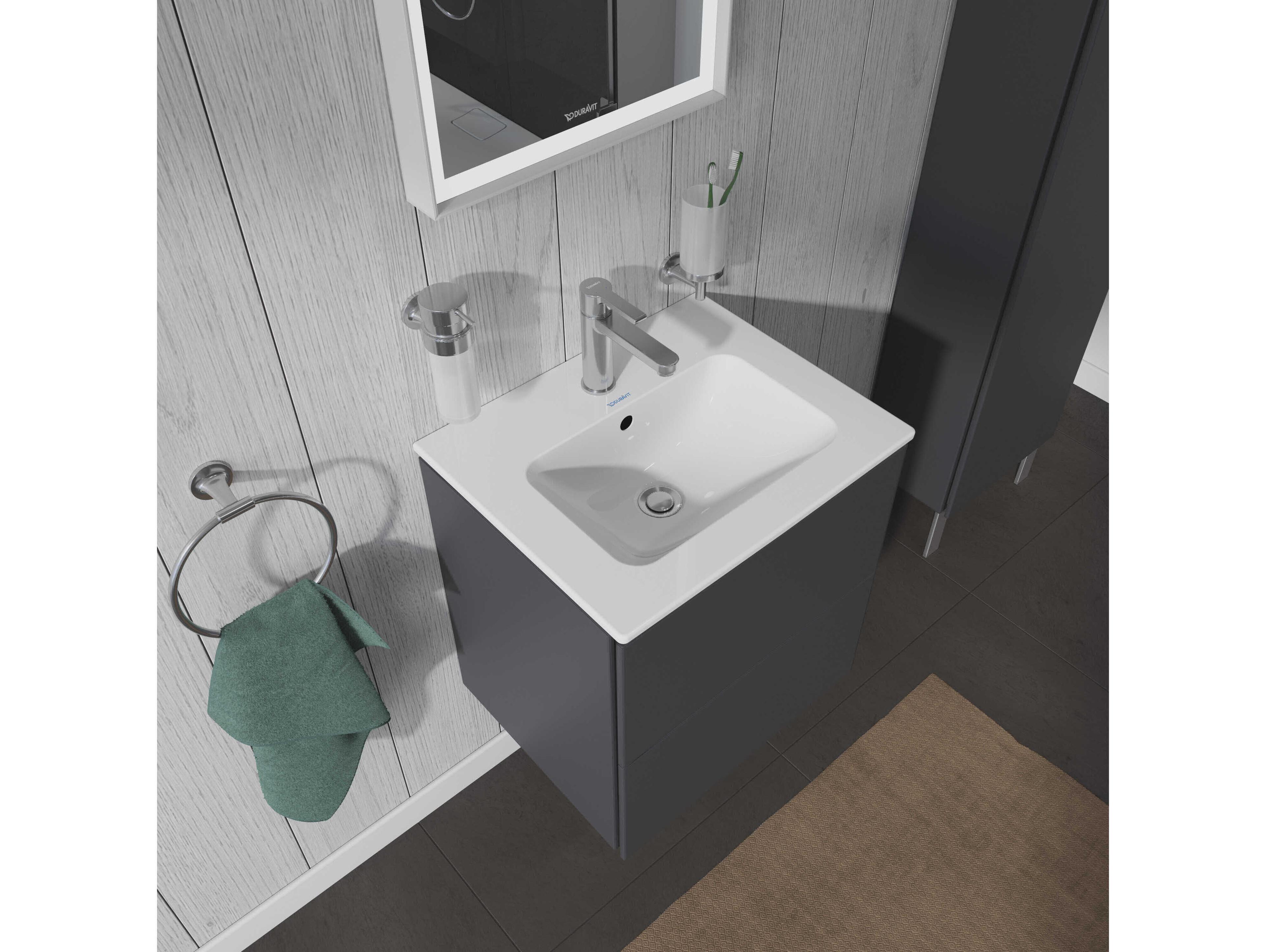 Duravit Me By Starck 21'' Ceramic White High Gloss Sink with 1 Faucet Hole