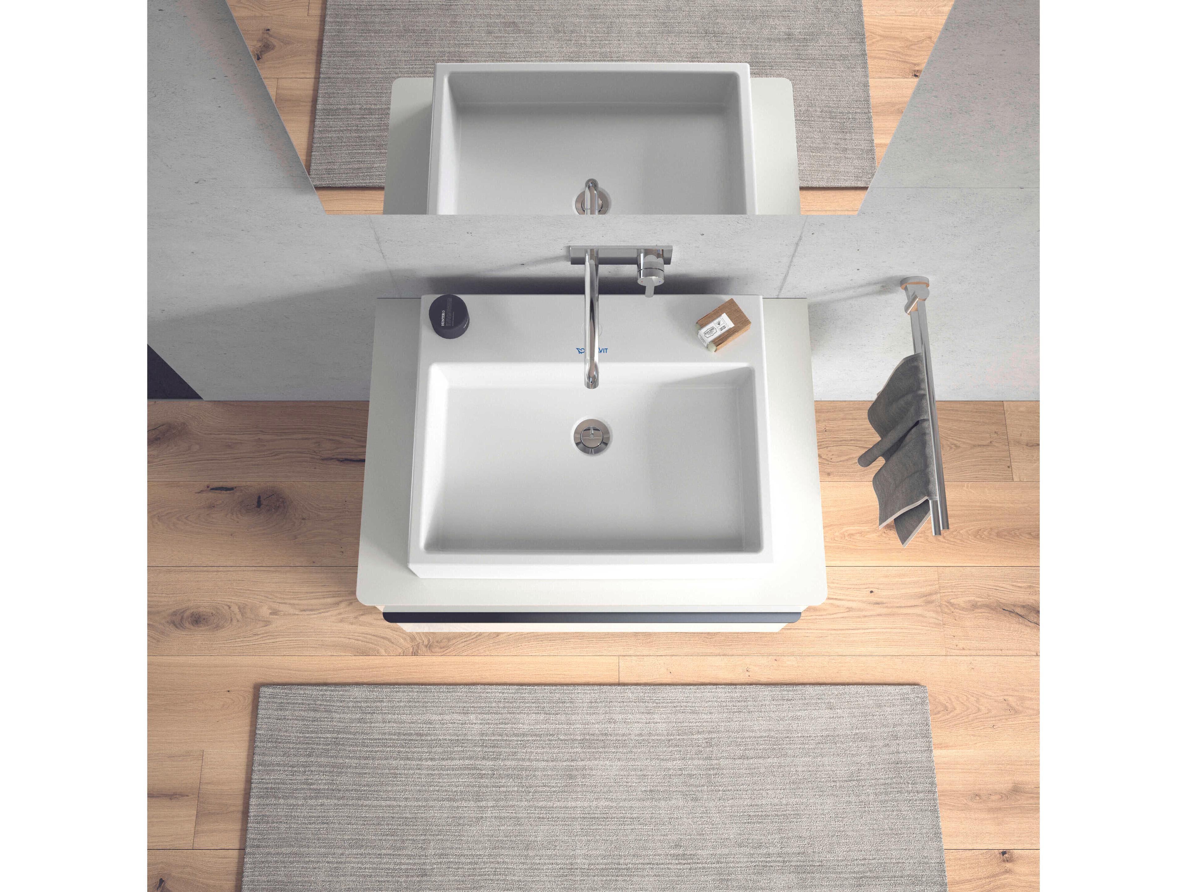 Duravit Vero 24'' Ceramic White High Gloss Sink with No Faucet Hole - Ground