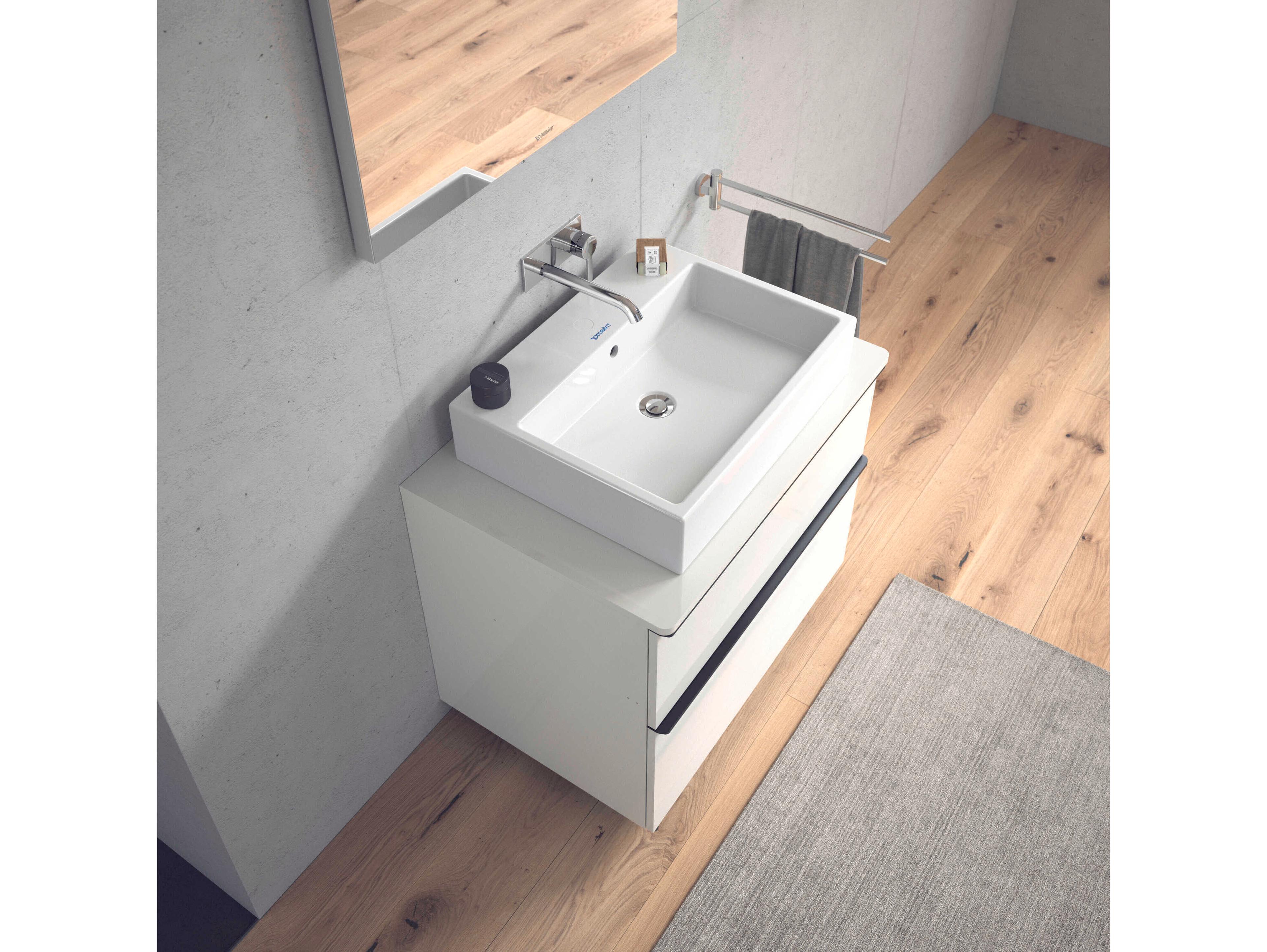 Duravit Vero 24'' Ceramic White High Gloss Sink with No Faucet Hole - Ground