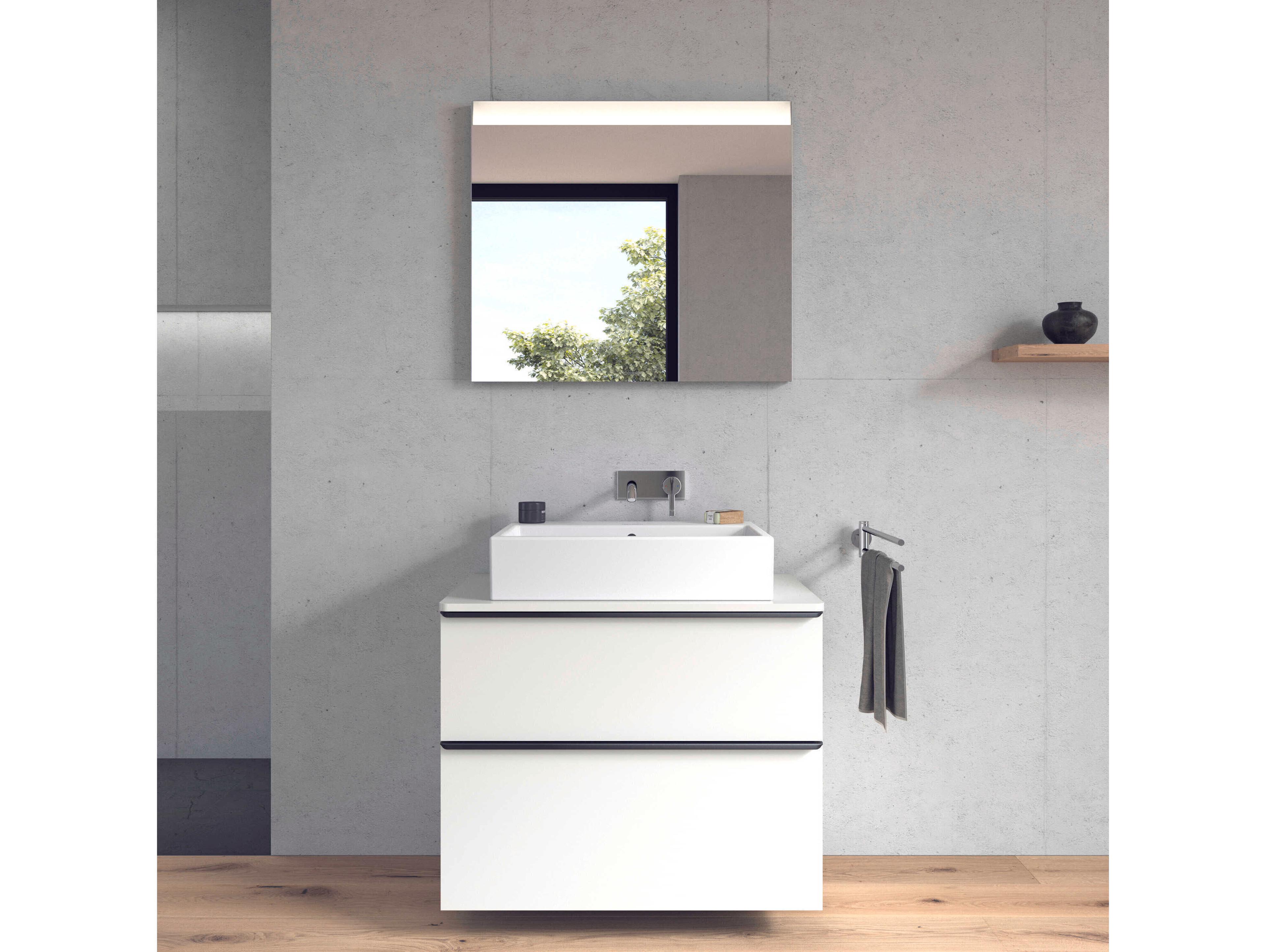 Duravit Vero 24'' Ceramic White High Gloss Sink with No Faucet Hole - Ground