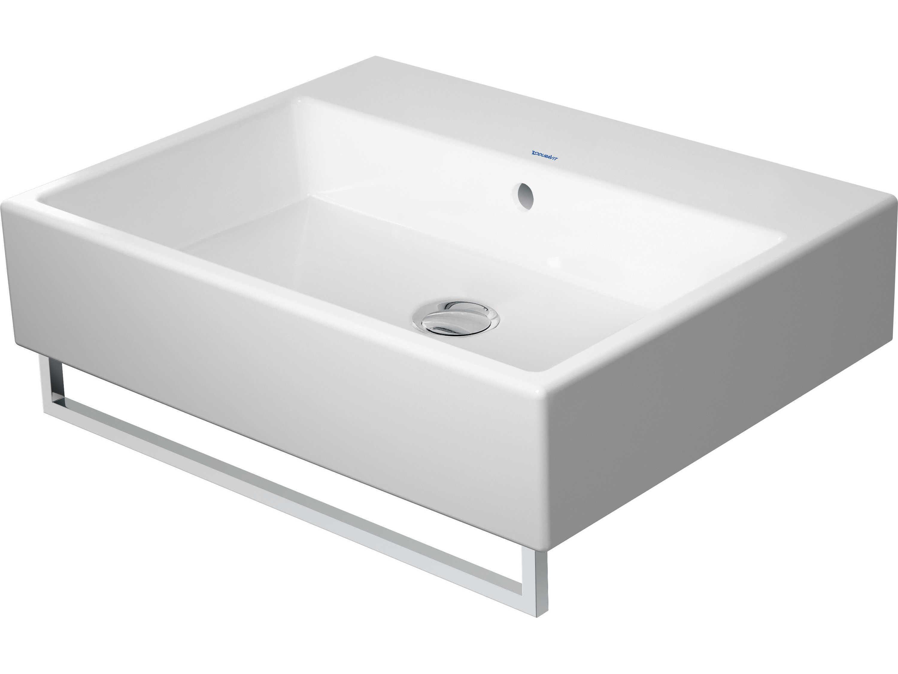 Duravit Vero 24'' Ceramic White High Gloss Sink with No Faucet Hole - Ground