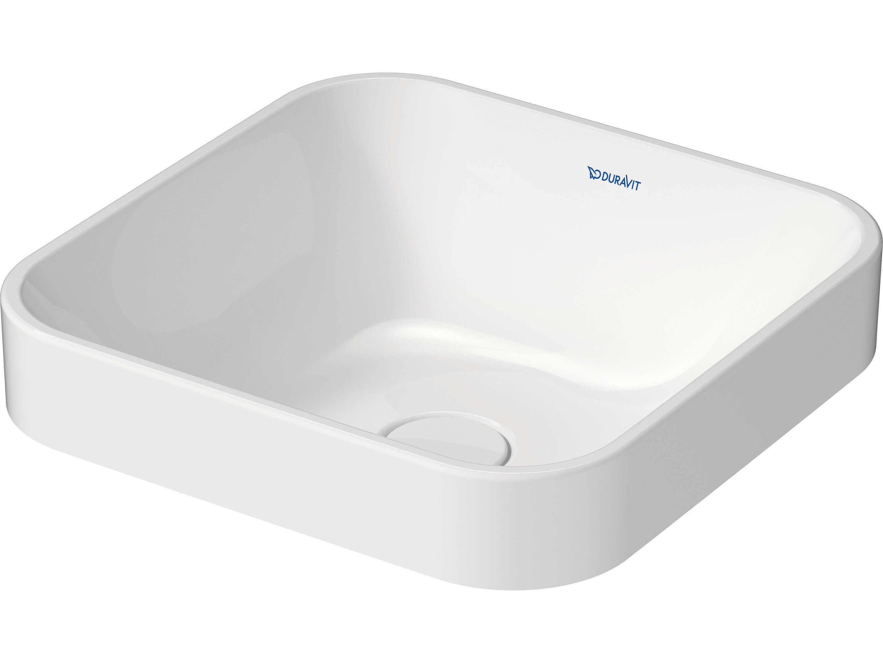 Duravit Happy D.2 16'' White High Gloss Washbowl Sink with No Faucet Hole