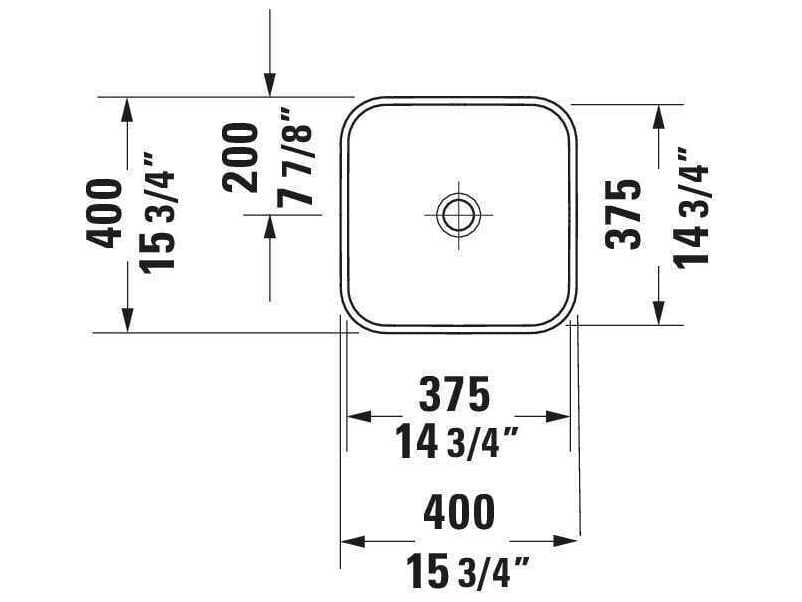 Duravit Happy D.2 16'' White High Gloss Washbowl Sink with No Faucet Hole
