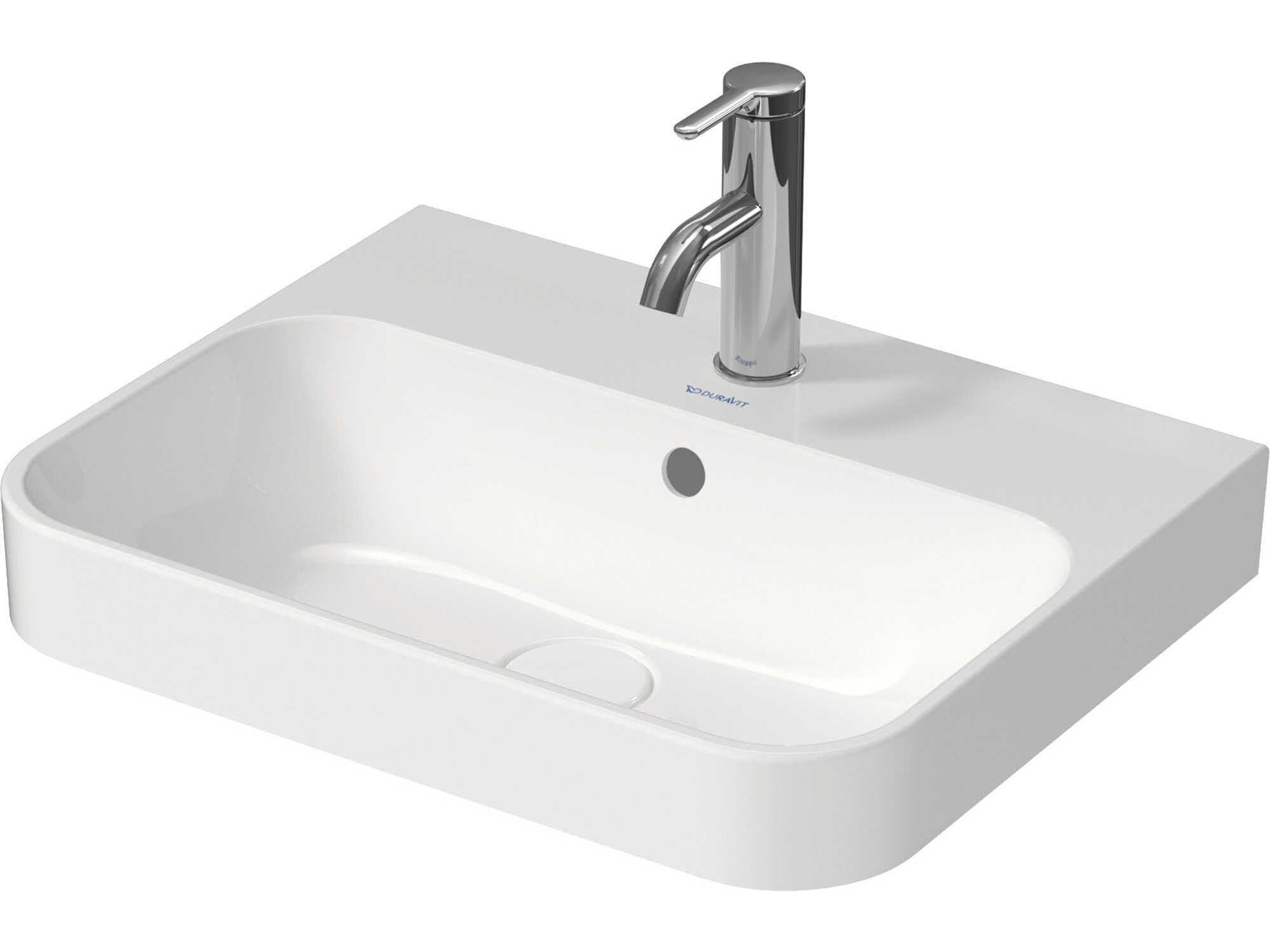 Duravit Happy D.2 20'' Ceramic White High Gloss Sink with 1 Faucet Hole