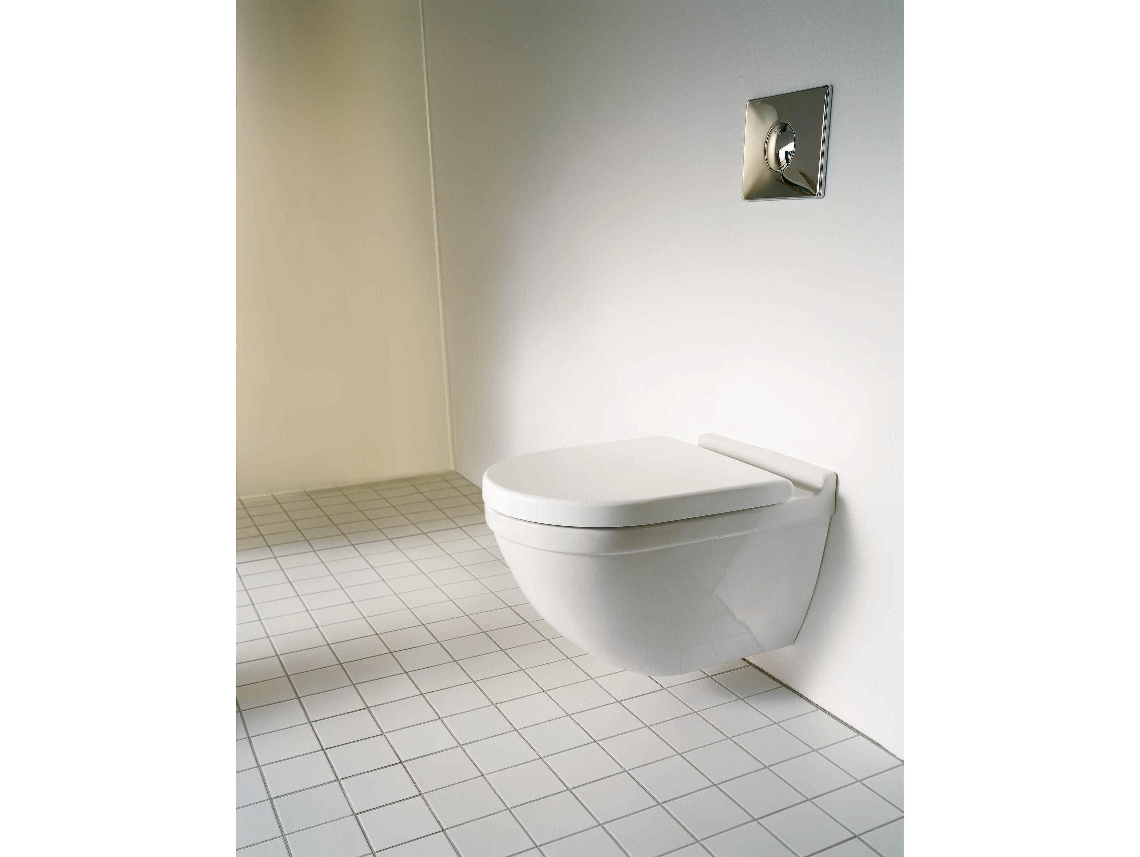 Duravit Starck 3 14'' Ceramic White High Gloss Wall-Mounted Toilet - 1.59 GPF - HygieneGlaze