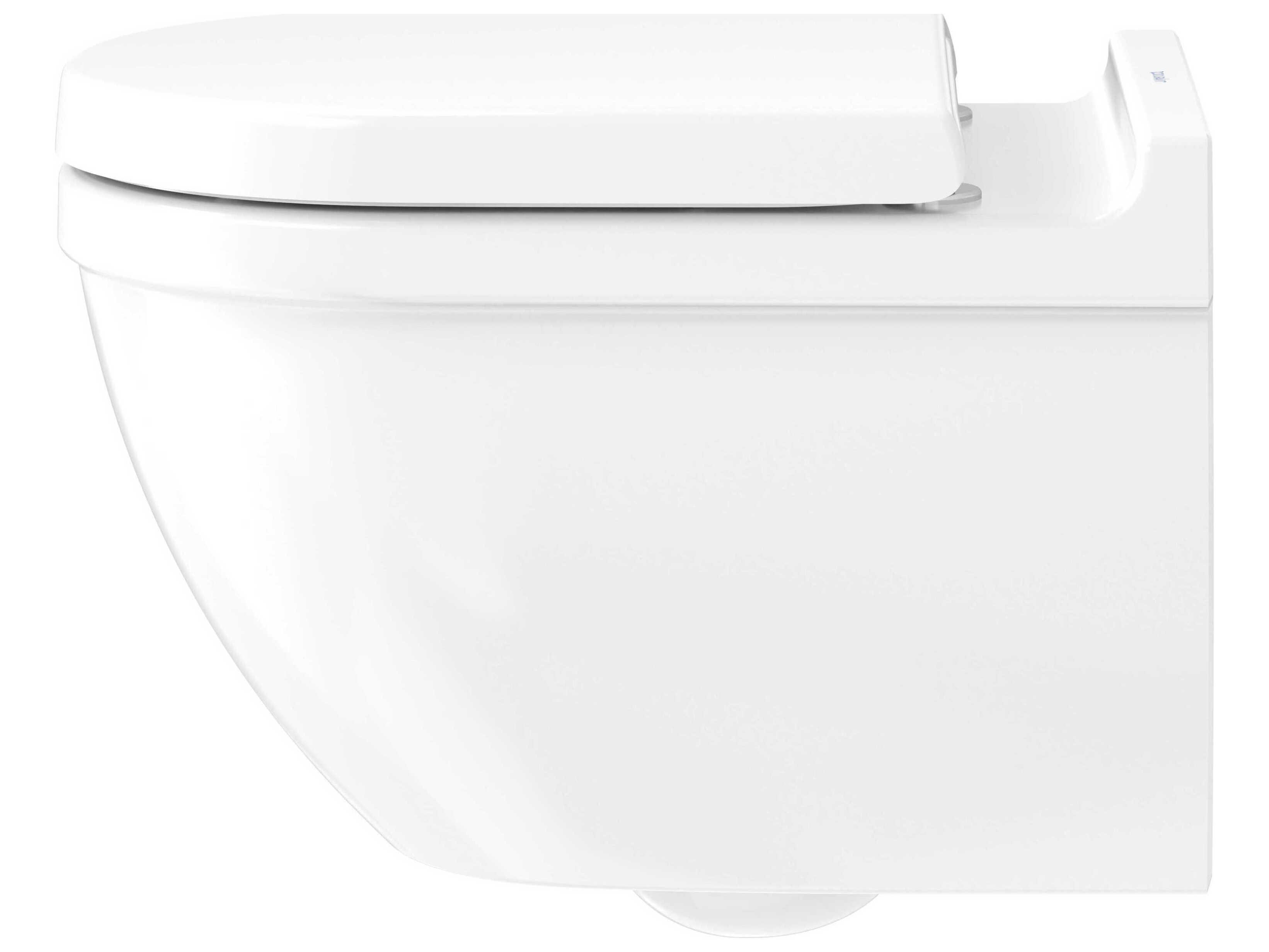 Duravit Starck 3 14'' Ceramic White High Gloss Wall-Mounted Toilet - 1.59 GPF - HygieneGlaze