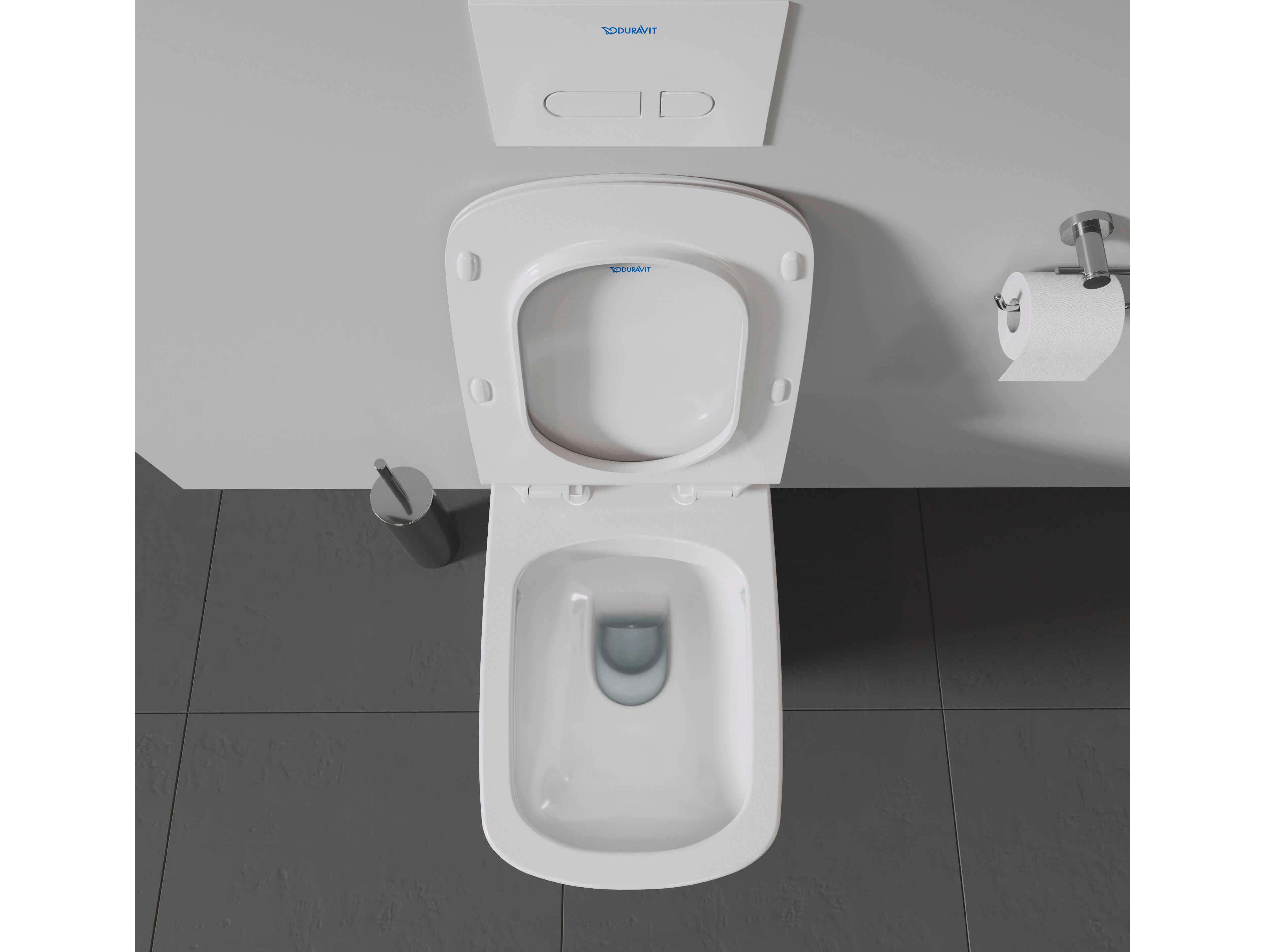 Duravit Durastyle 15'' Ceramic Dual Flush White High Gloss Wall-Mounted Toilet - 1.59 GPF - HygieneGlaze