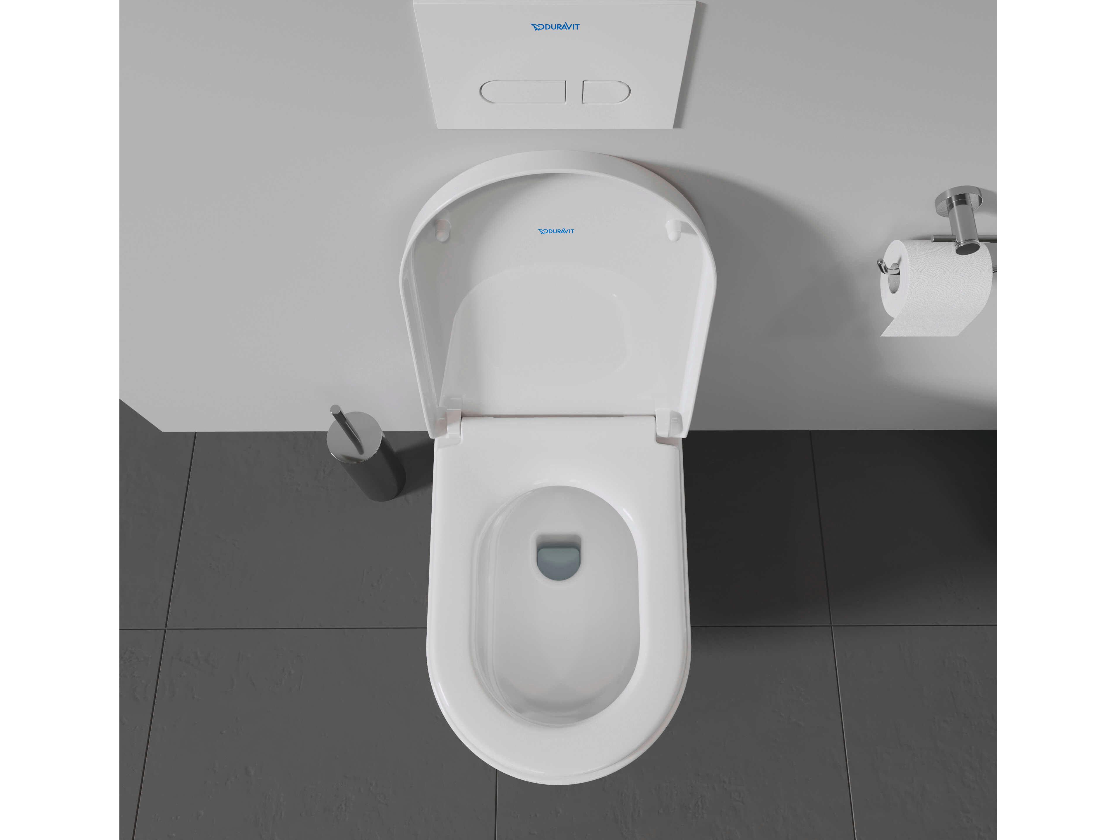 Duravit Darling 14'' White High Gloss Wall-Mounted Toilet - 0 / 1.59 GPF - HygieneGlaze