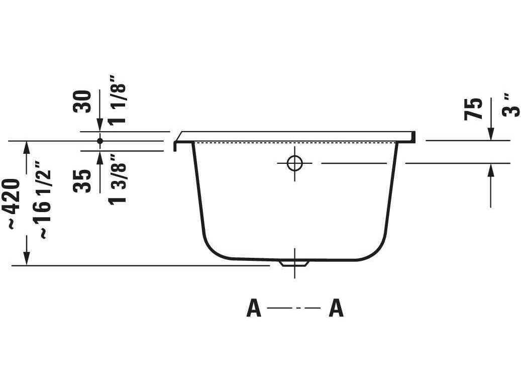 Duravit D-code 60'' Acrylic White Bathtub - Left side Drain