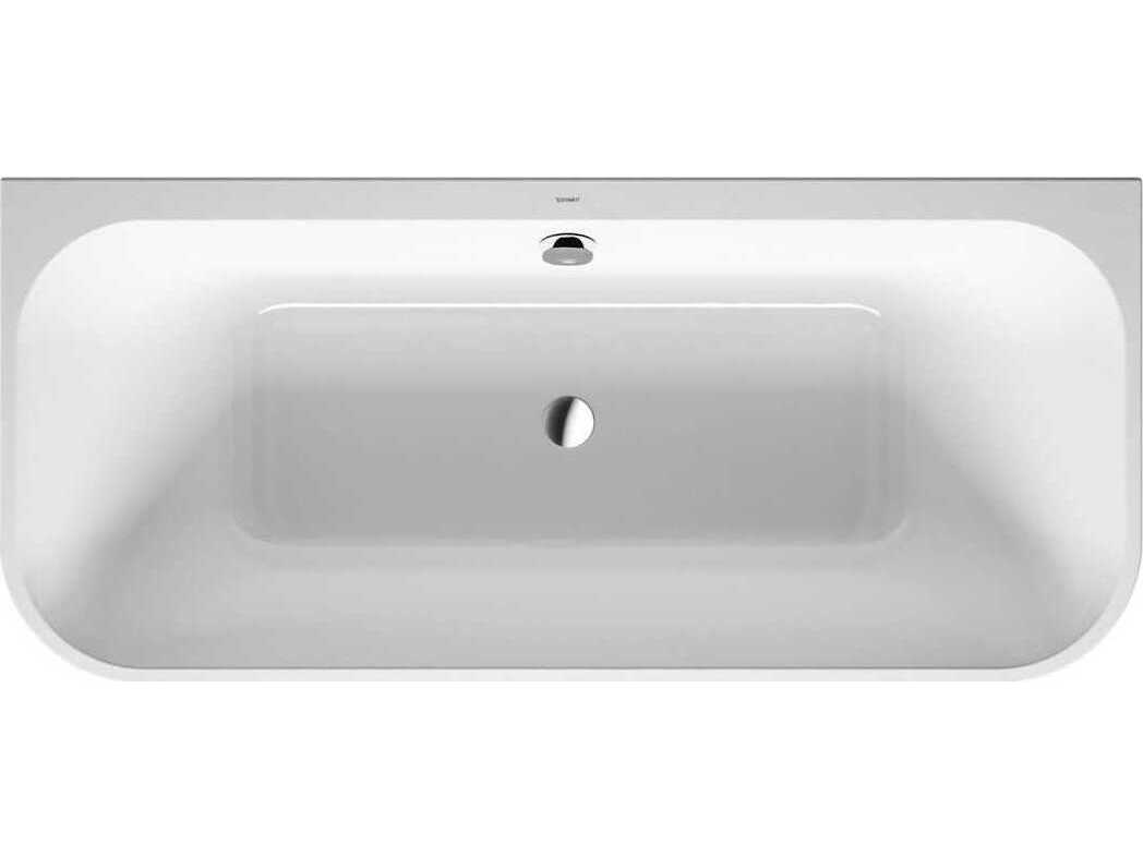 Duravit Happy D.2 71'' Acrylic White/Graphite Matt Back-To-Wall Bathtub