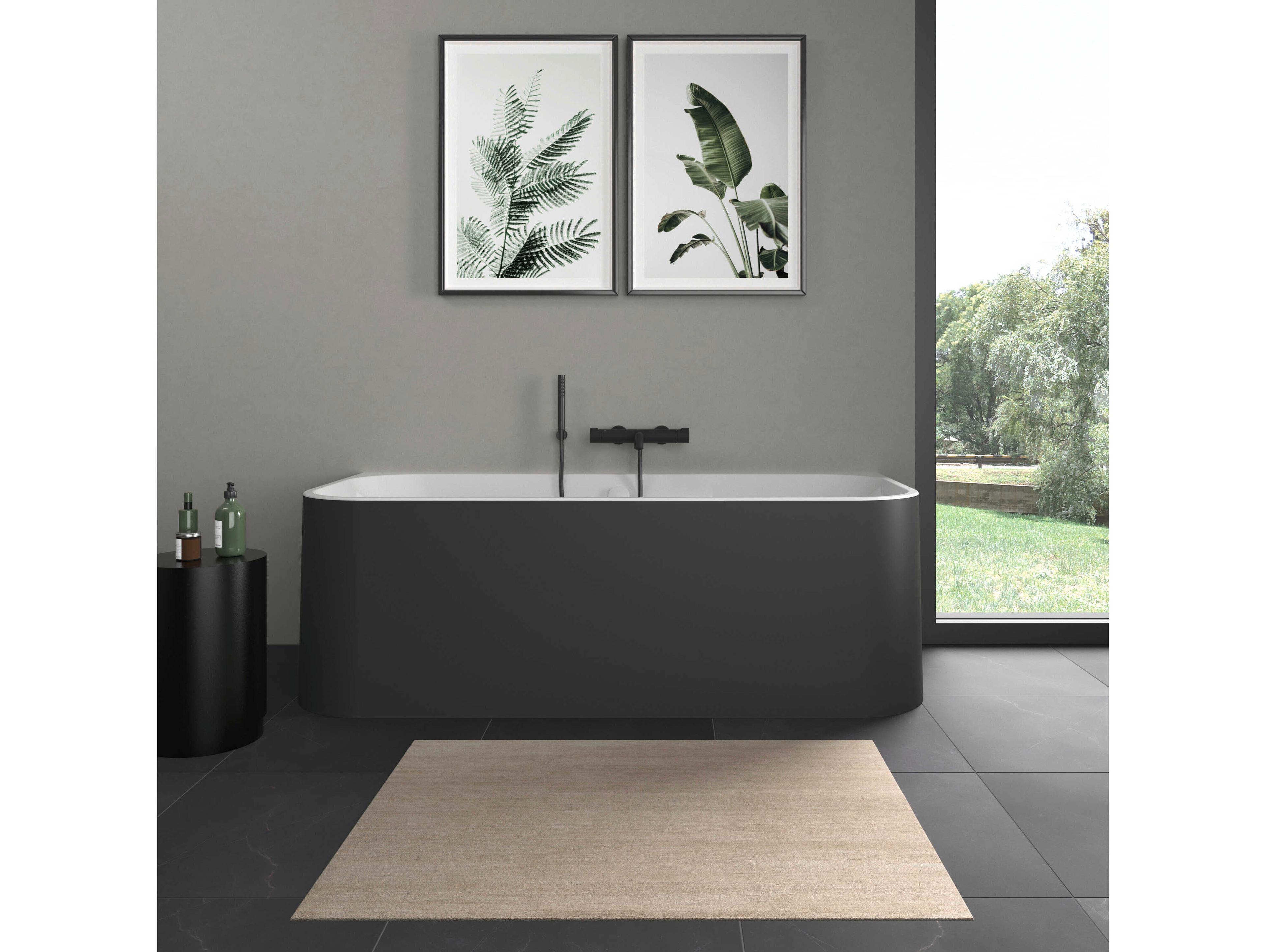 Duravit Happy D.2 71'' Acrylic White/Graphite Matt Back-To-Wall Bathtub