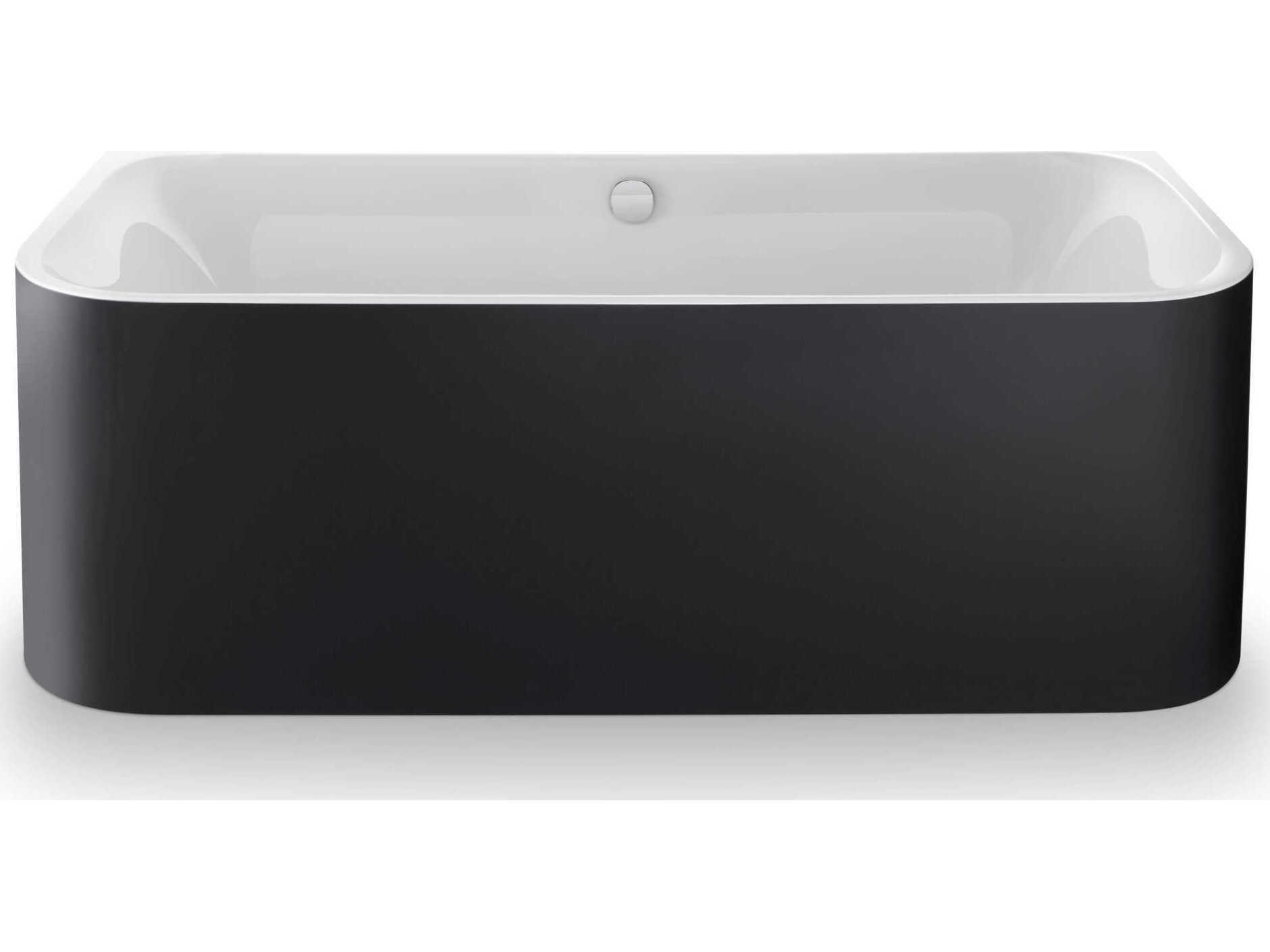 Duravit Happy D.2 71'' Acrylic White/Graphite Matt Back-To-Wall Bathtub