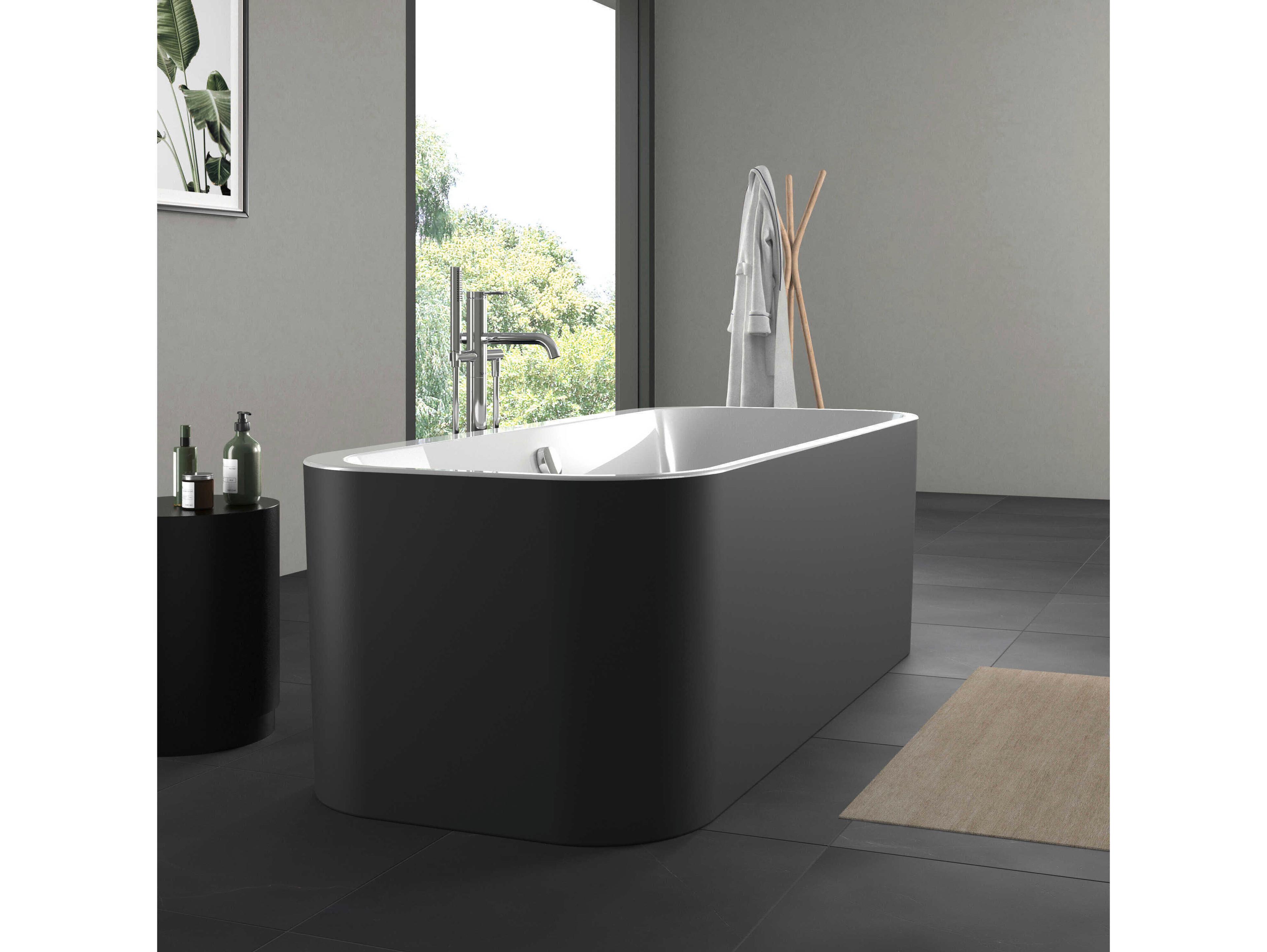 Duravit Happy D.2 71'' Acrylic White/Graphite Super Matt Freestanding Bathtub
