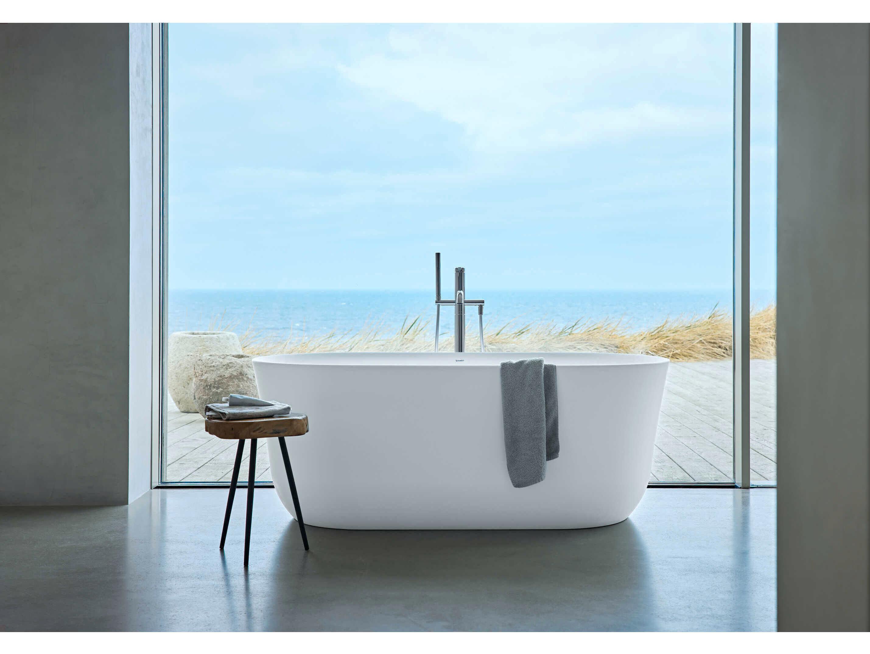 Duravit Soleil By Starck 63'' Polymer Cast-Duracast White Matt Freestanding Bathtub