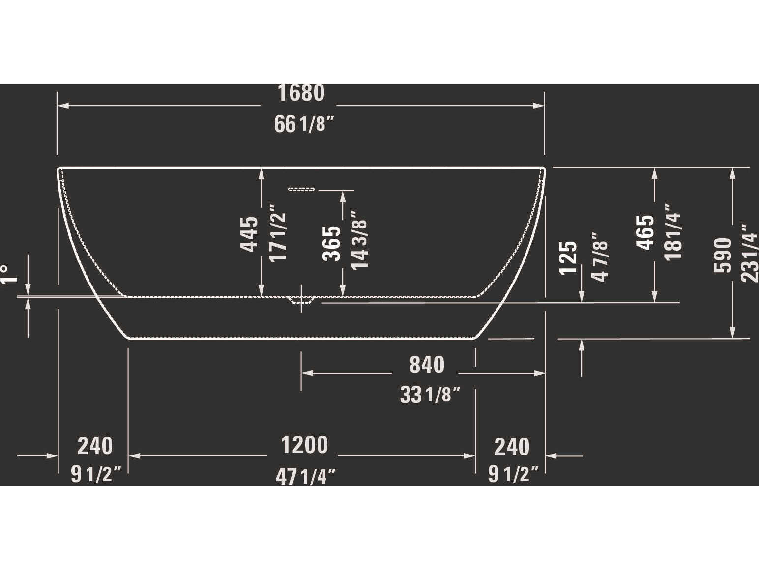 Duravit Duravit No.1 66'' Acrylic Freestanding White Bathtub
