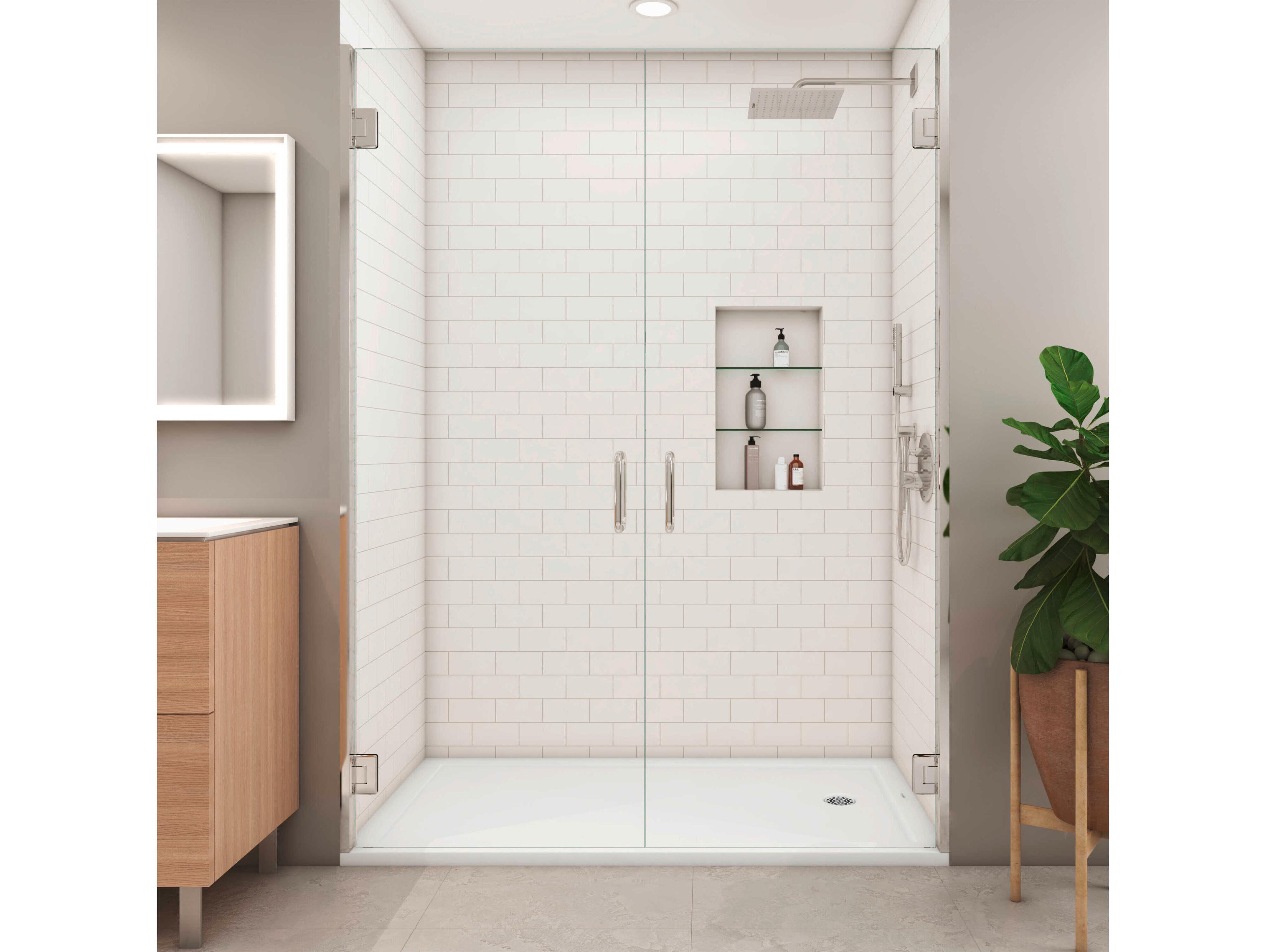 Duravit Architec 60'' x 32'' White Acrylic Shower Base - Right oriented drain