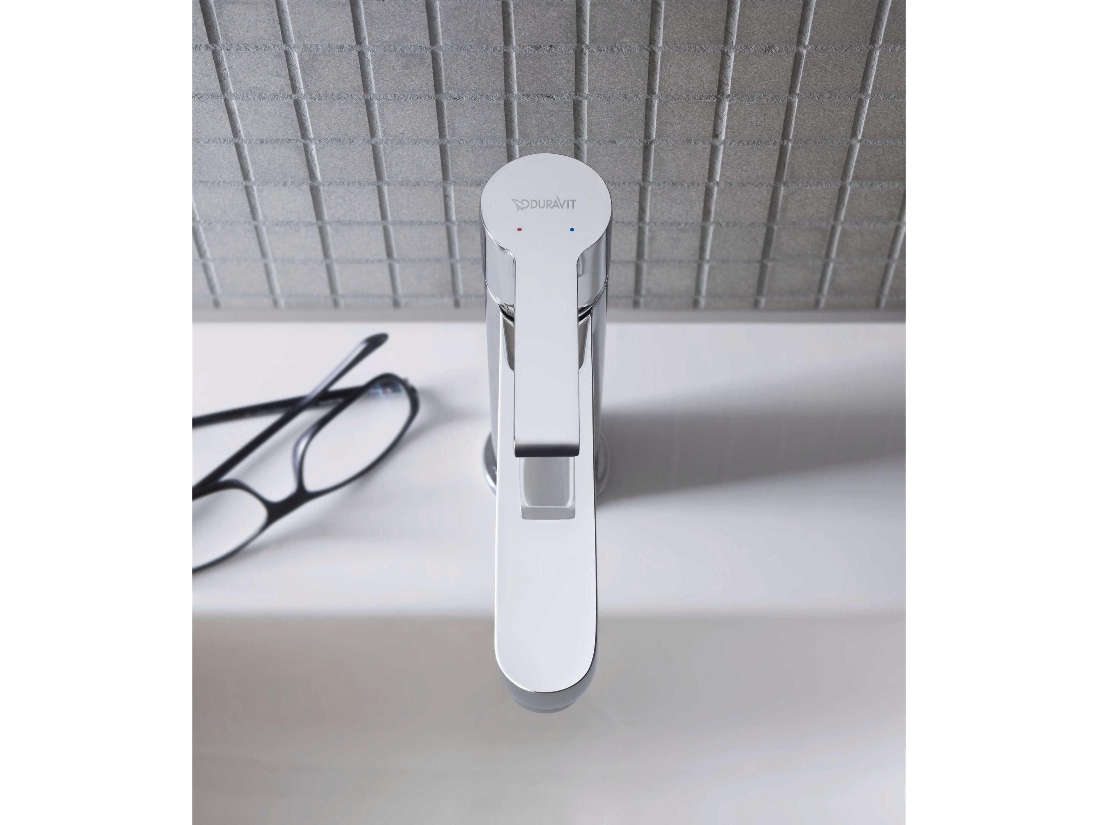 Duravit B.2 item 7'' Chrome High Gloss Single Hole Faucet - Drain Kit Not Included