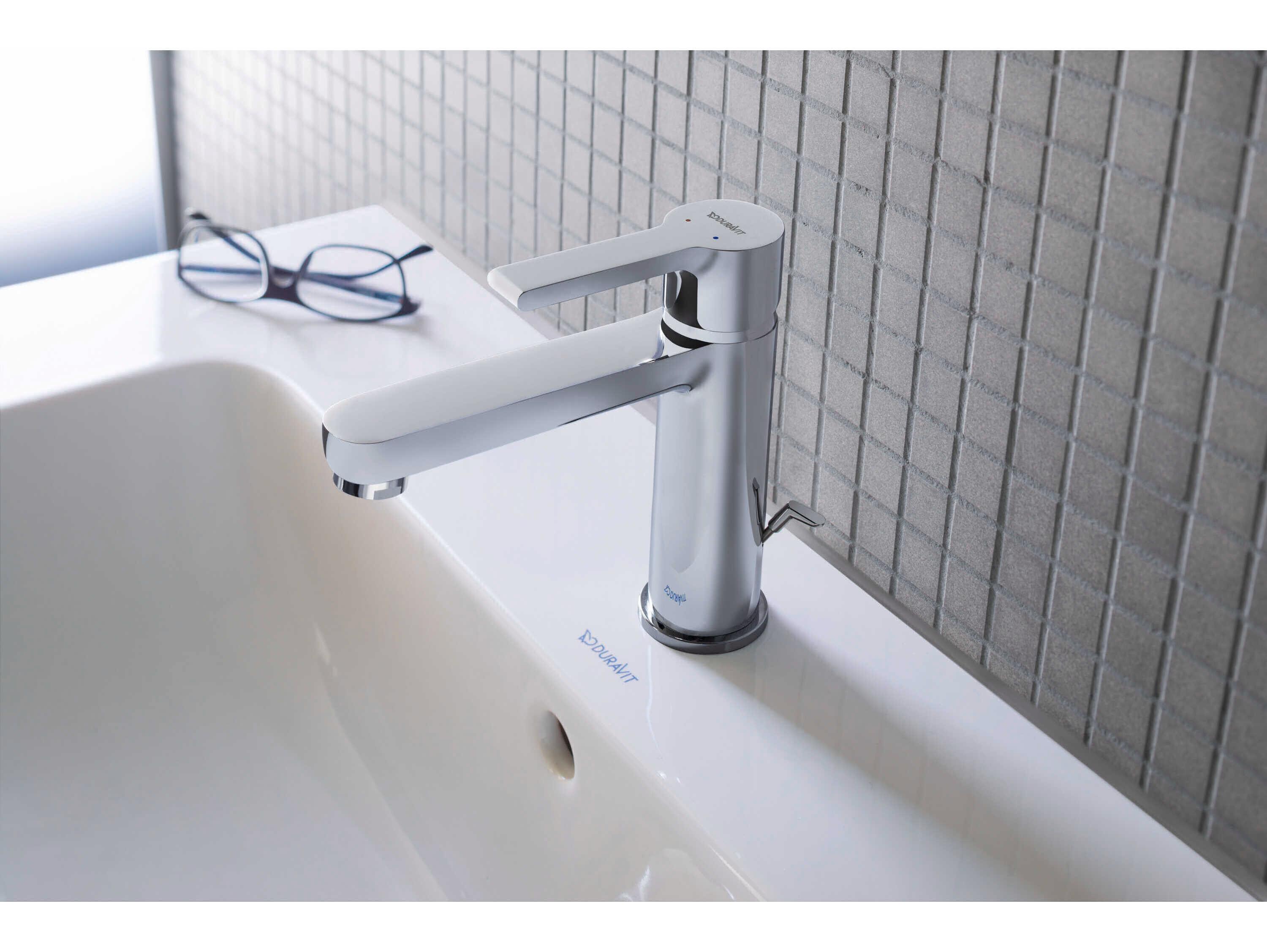 Duravit B.2 item 7'' Chrome High Gloss Single Hole Faucet - Drain Kit Not Included