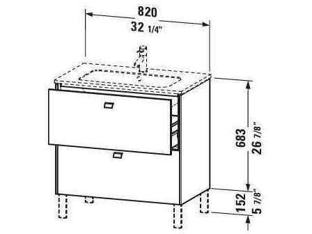 Duravit Brioso 32'' Graphite Matt Vanity