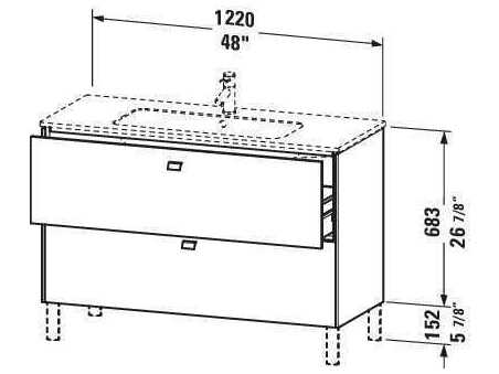 Duravit Brioso 48'' Black Oak Matt Vanity