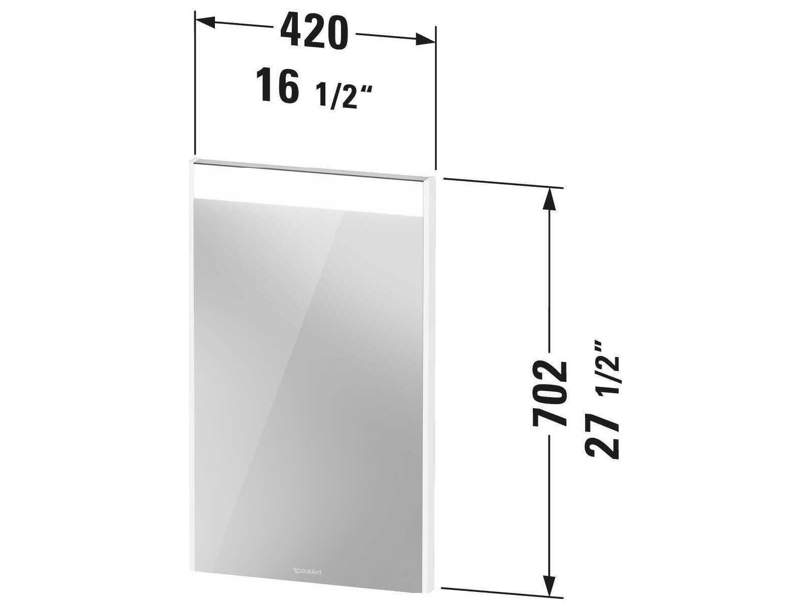 Duravit Brioso 17'' White Matt Wall Mirror