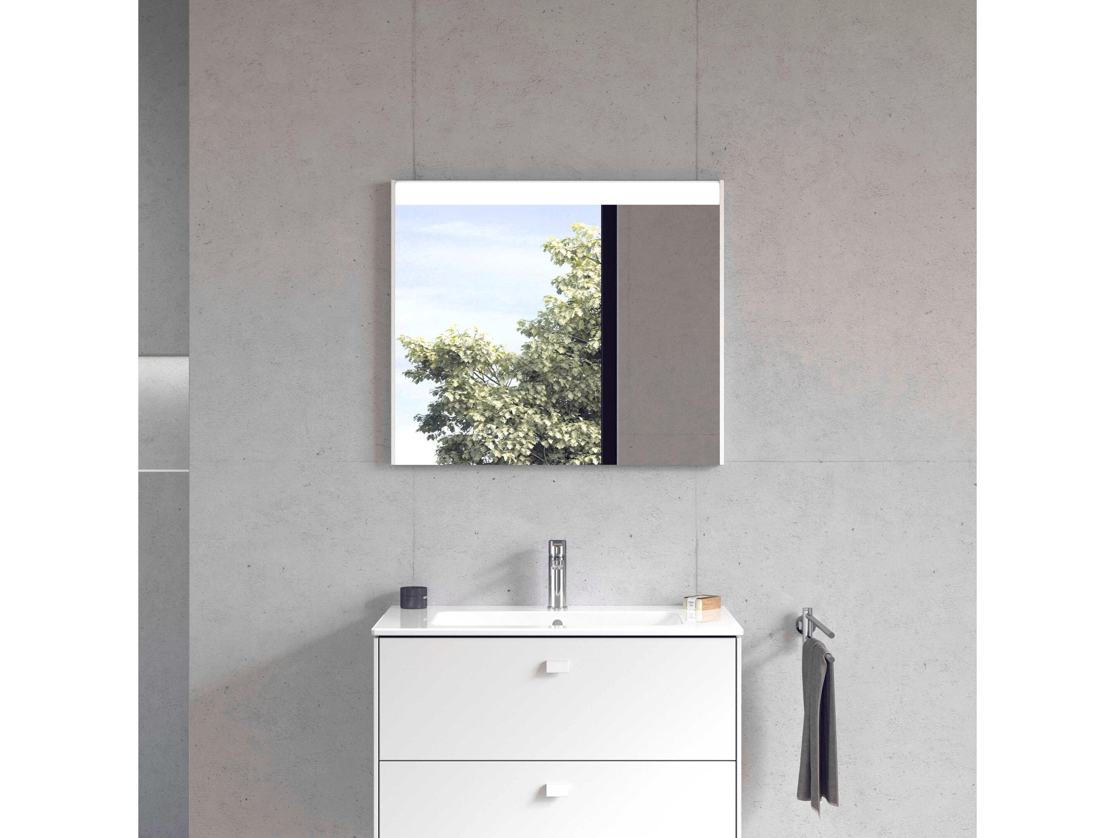 Duravit Brioso 32'' White Matt Wall Mirror - External Switch