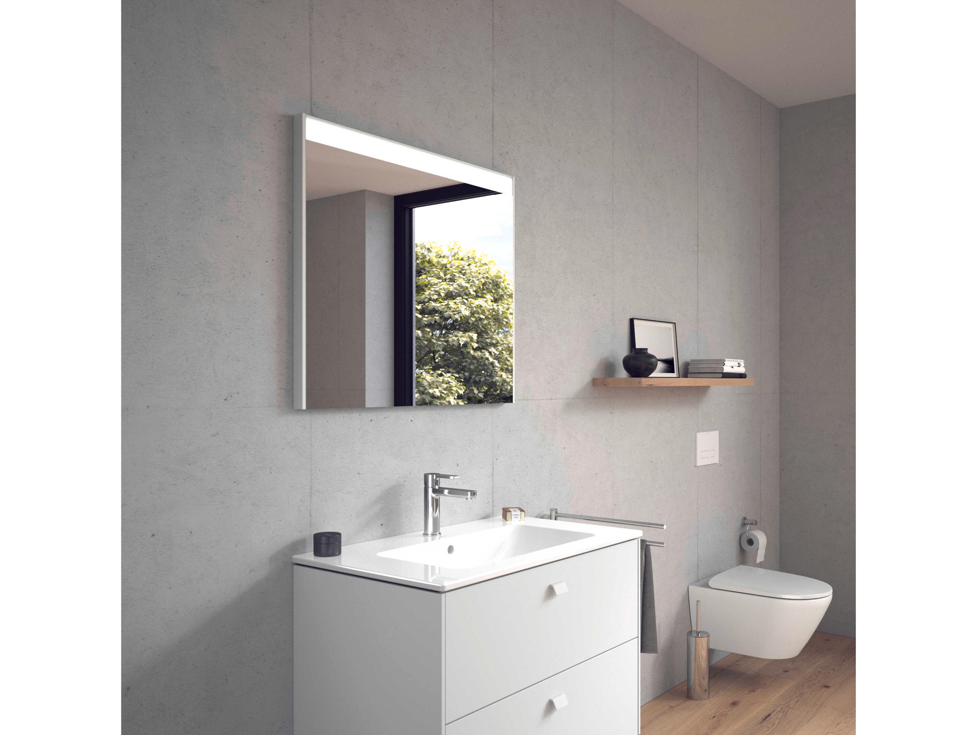Duravit Brioso 32'' White Matt Wall Mirror - External Switch